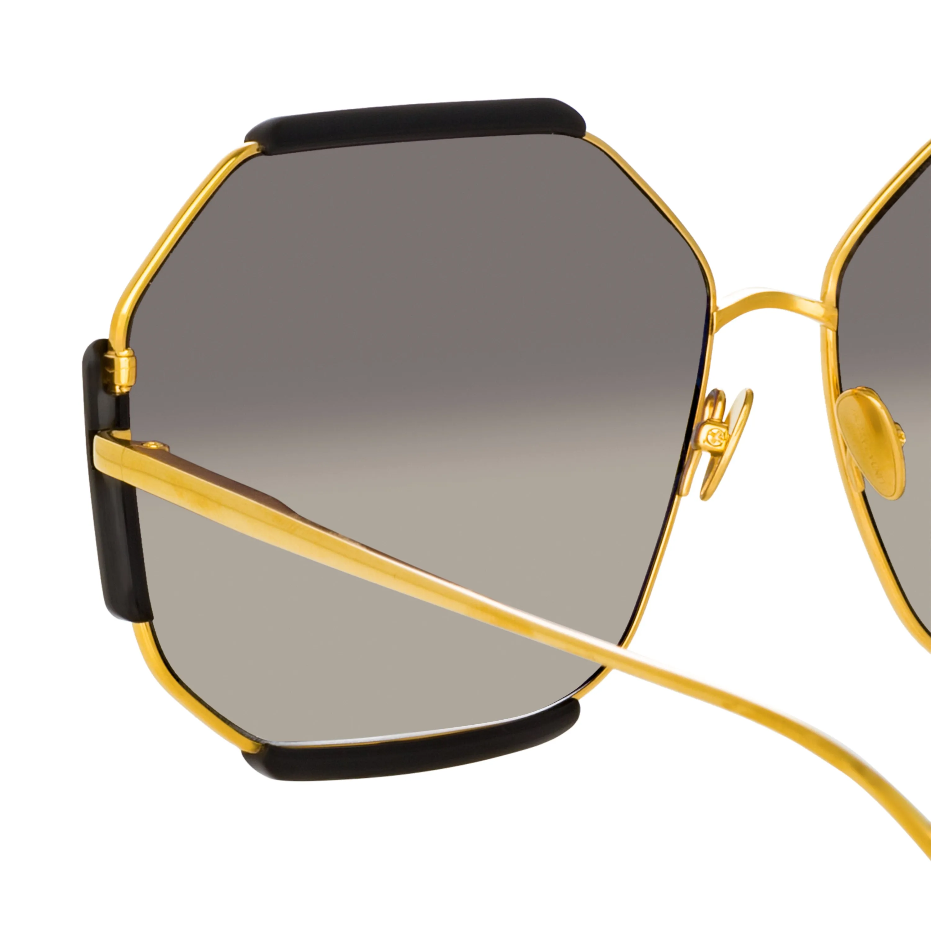 Margot Hexagon Sunglasses in Black sold by Linda Farrow product image thumbnail 4
