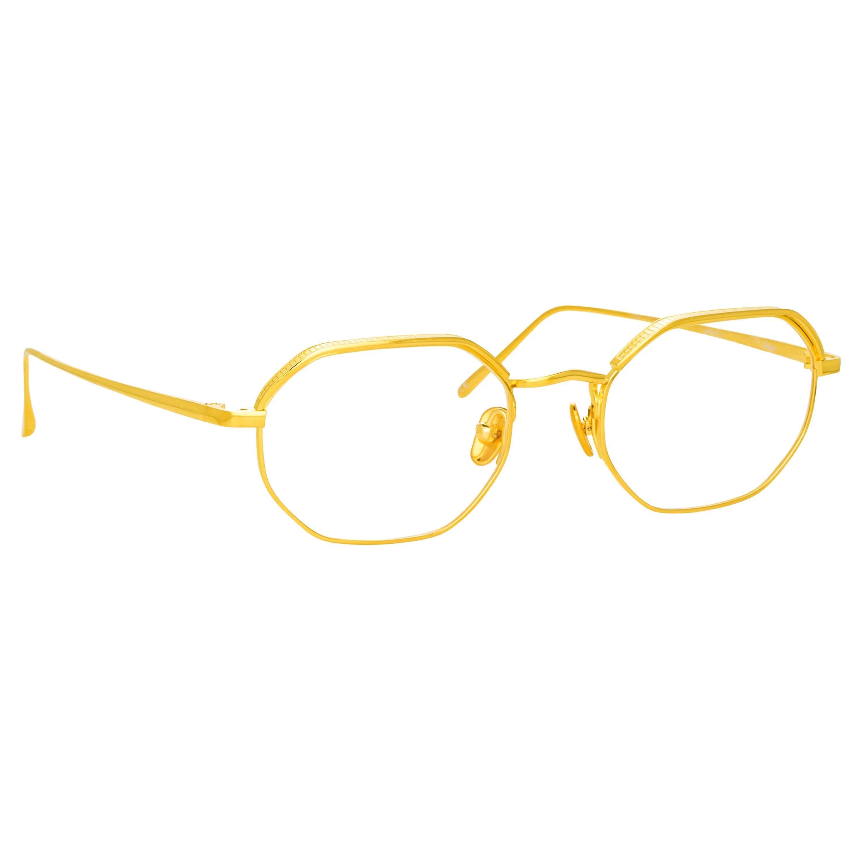 Shaw Angular Optical Frame in Yellow Gold sold by Linda Farrow product image thumbnail 3