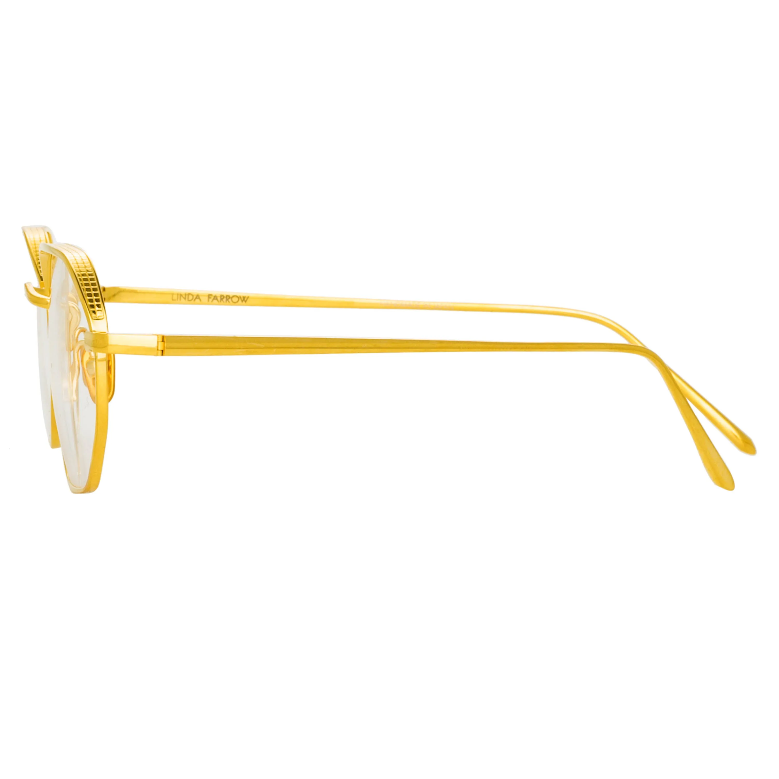 Shaw Angular Optical Frame in Yellow Gold sold by Linda Farrow product image thumbnail 4