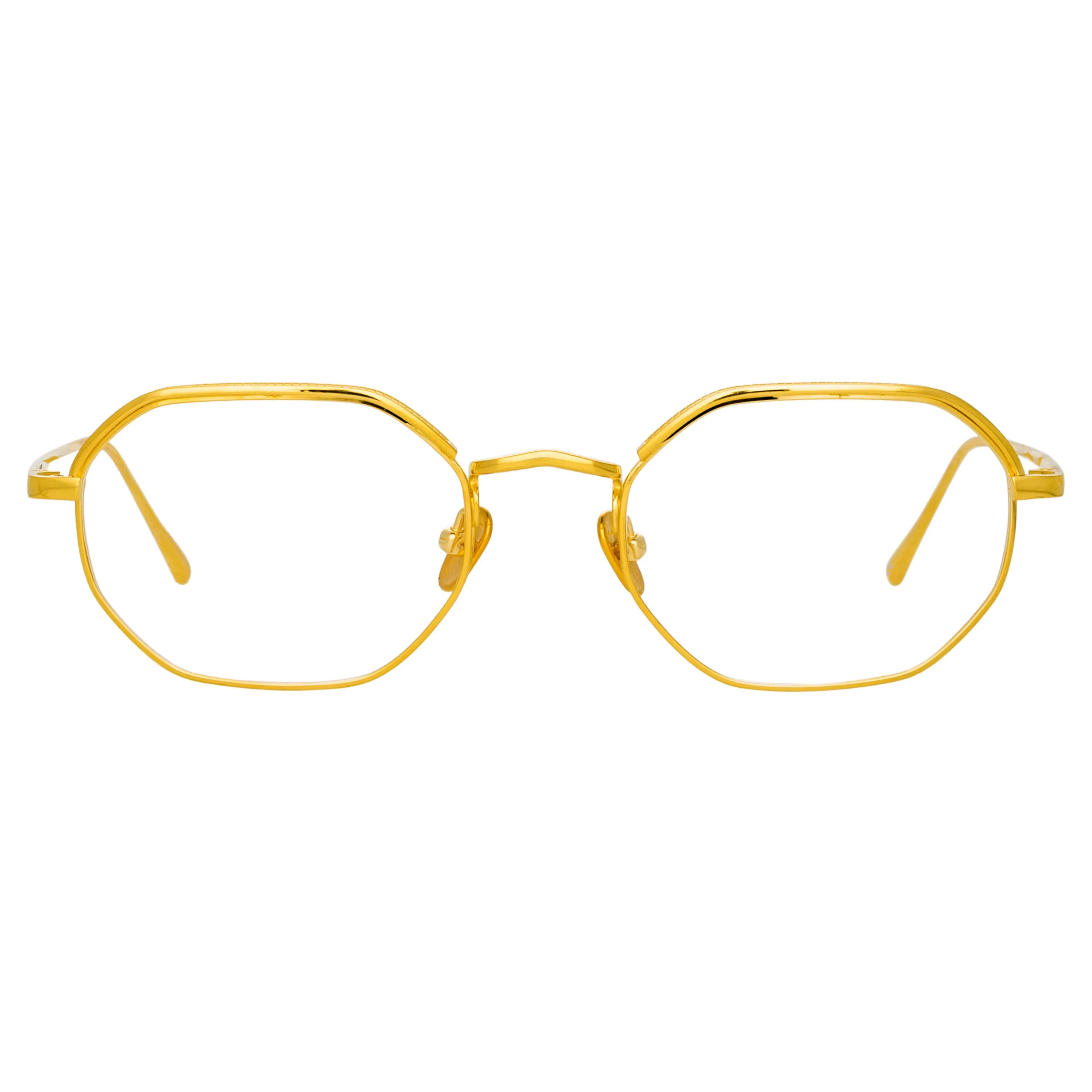 Shaw Angular Optical Frame in Yellow Gold sold by Linda Farrow product image thumbnail 2