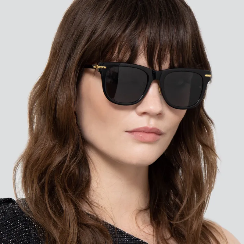 Chrysler A D-Frame Sunglasses in Black sold by Linda Farrow
