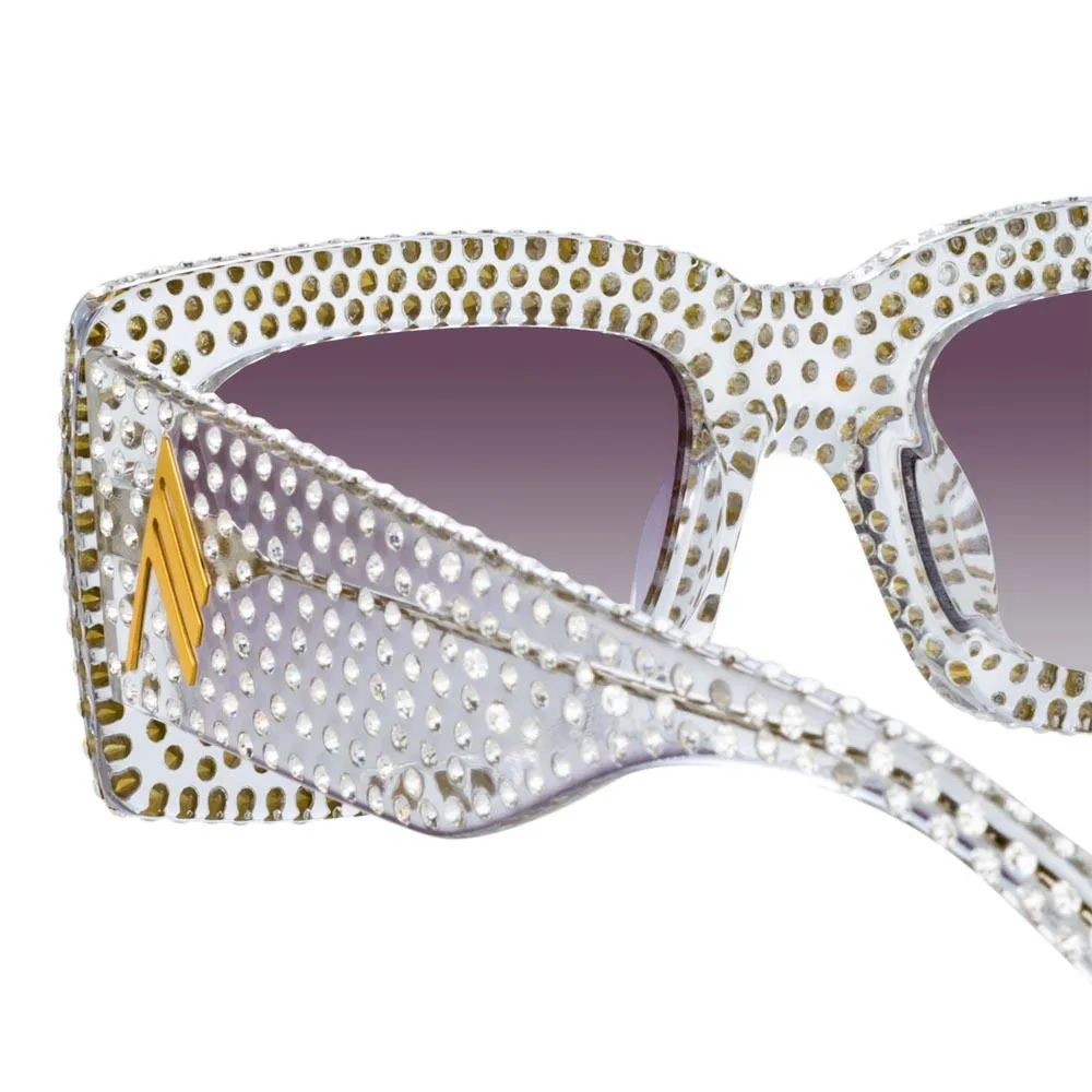 The Attico Stella Rectangular Sunglasses in Clear sold by Linda Farrow product image thumbnail 4