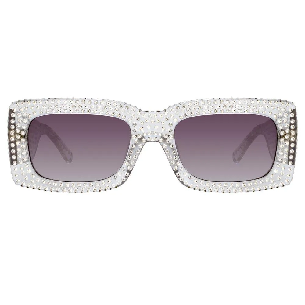The Attico Stella Rectangular Sunglasses in Clear sold by Linda Farrow product image thumbnail 2