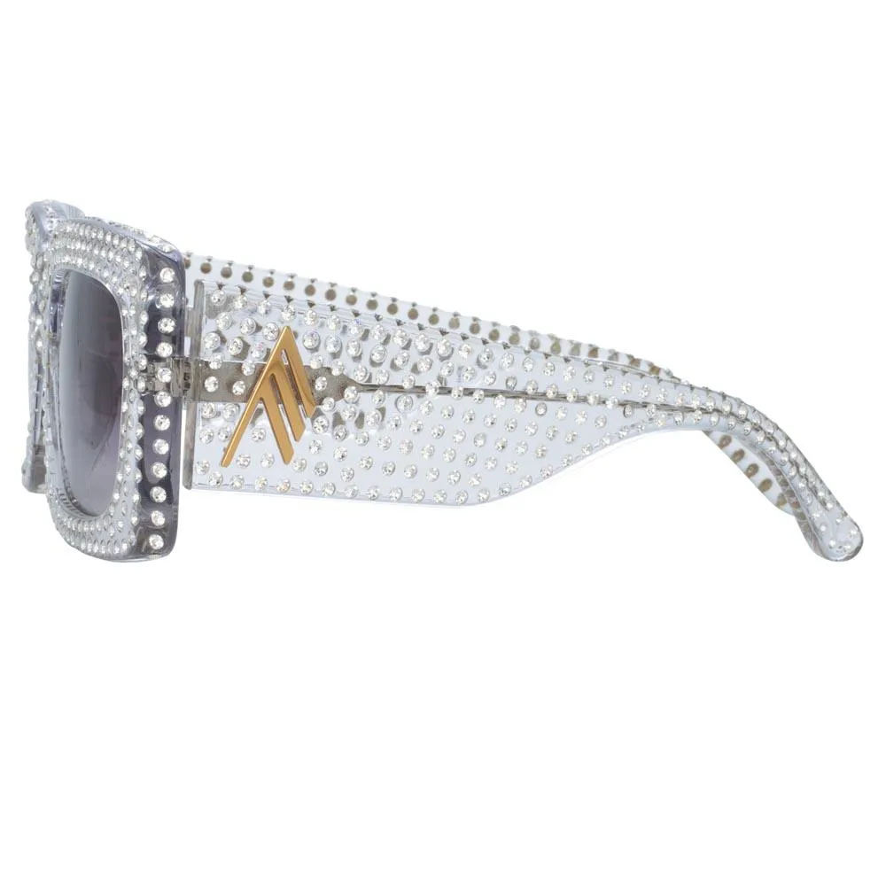 The Attico Stella Rectangular Sunglasses in Clear sold by Linda Farrow product image thumbnail 3