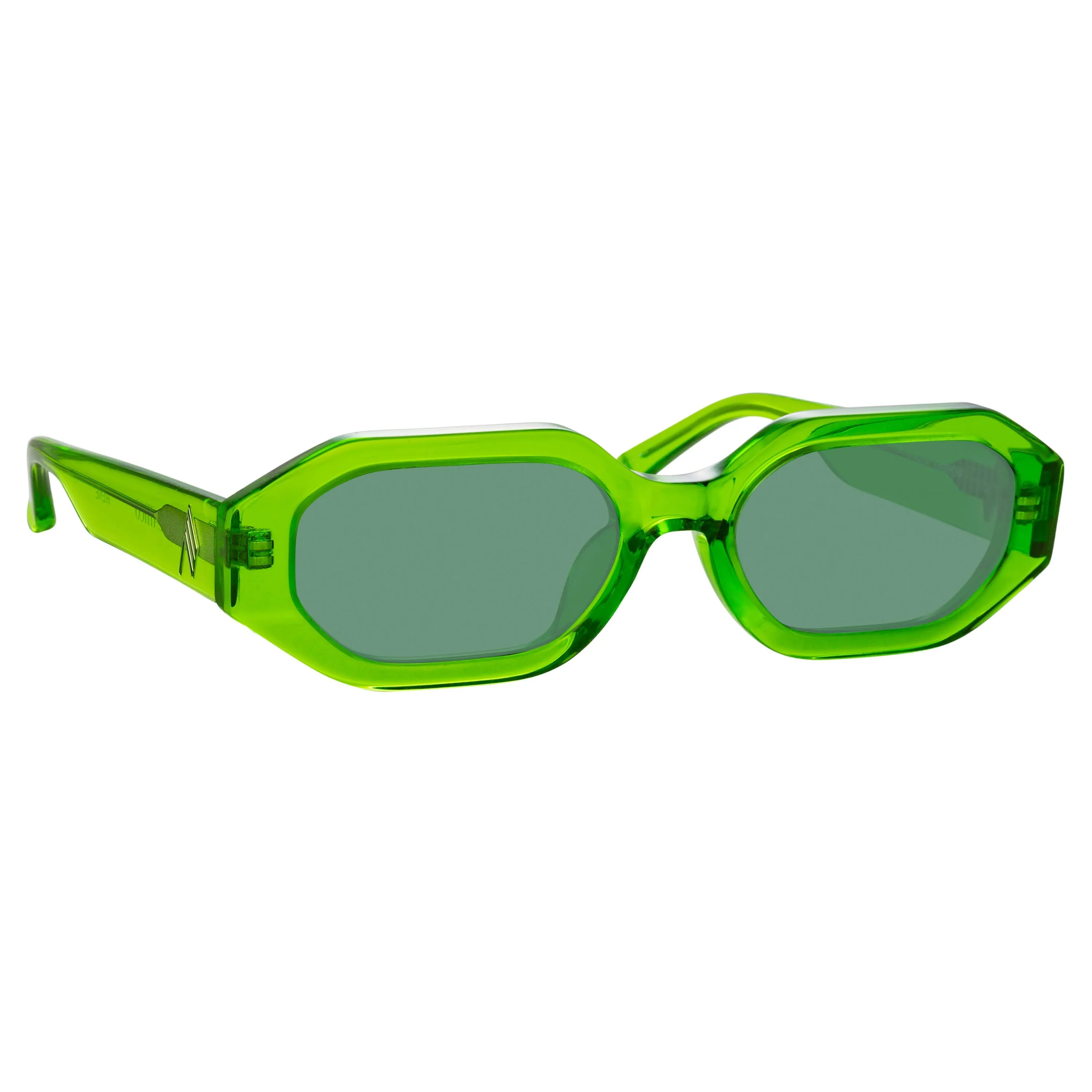 The Attico Irene Angular Sunglasses in Green sold by Linda Farrow product image thumbnail 3