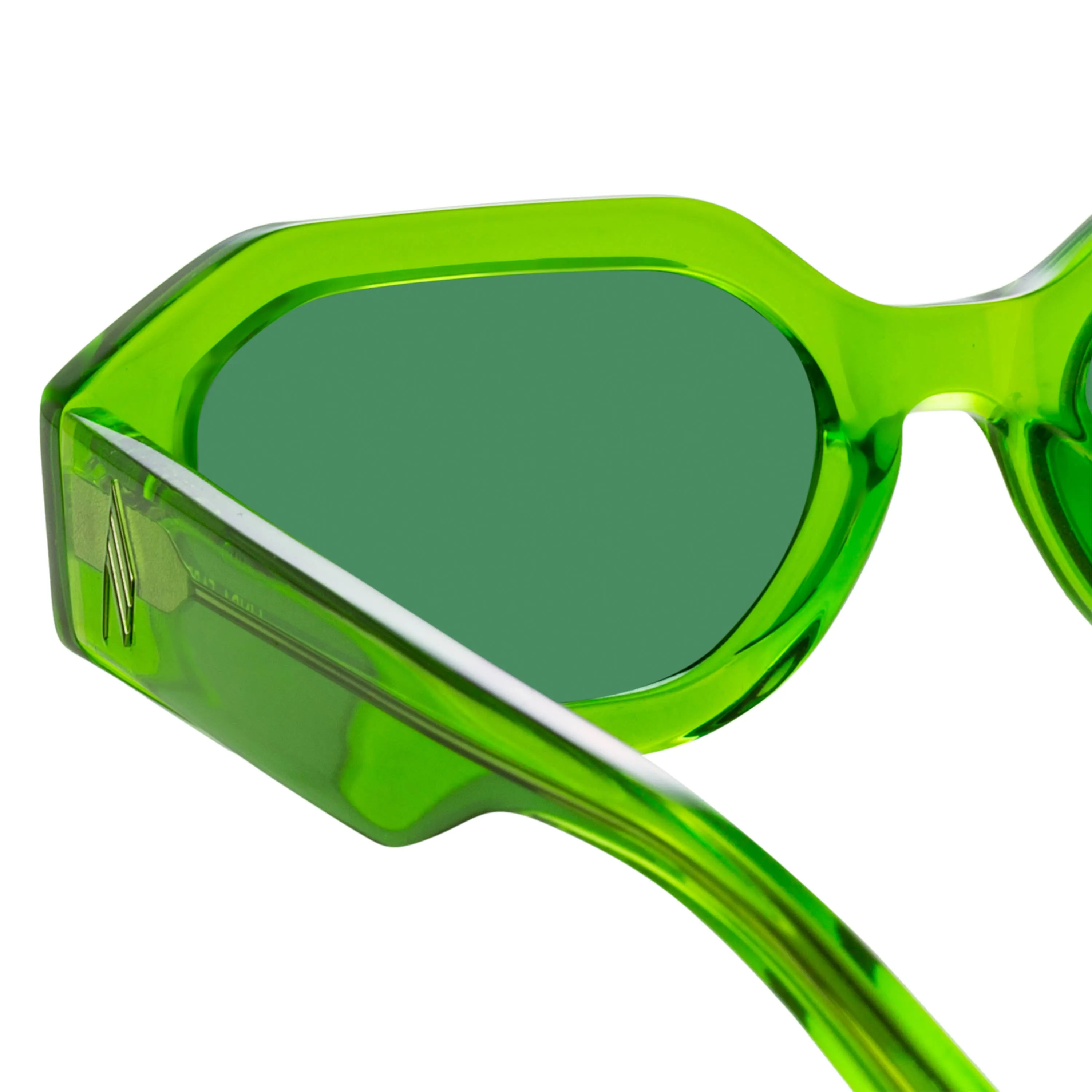 The Attico Irene Angular Sunglasses in Green sold by Linda Farrow product image thumbnail 5