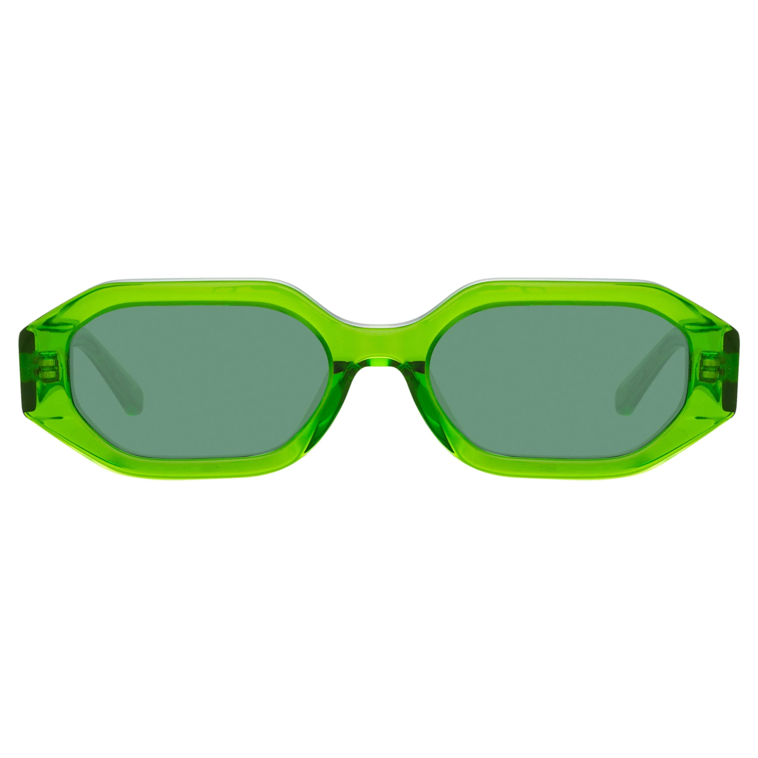 The Attico Irene Angular Sunglasses in Green sold by Linda Farrow product image thumbnail 2