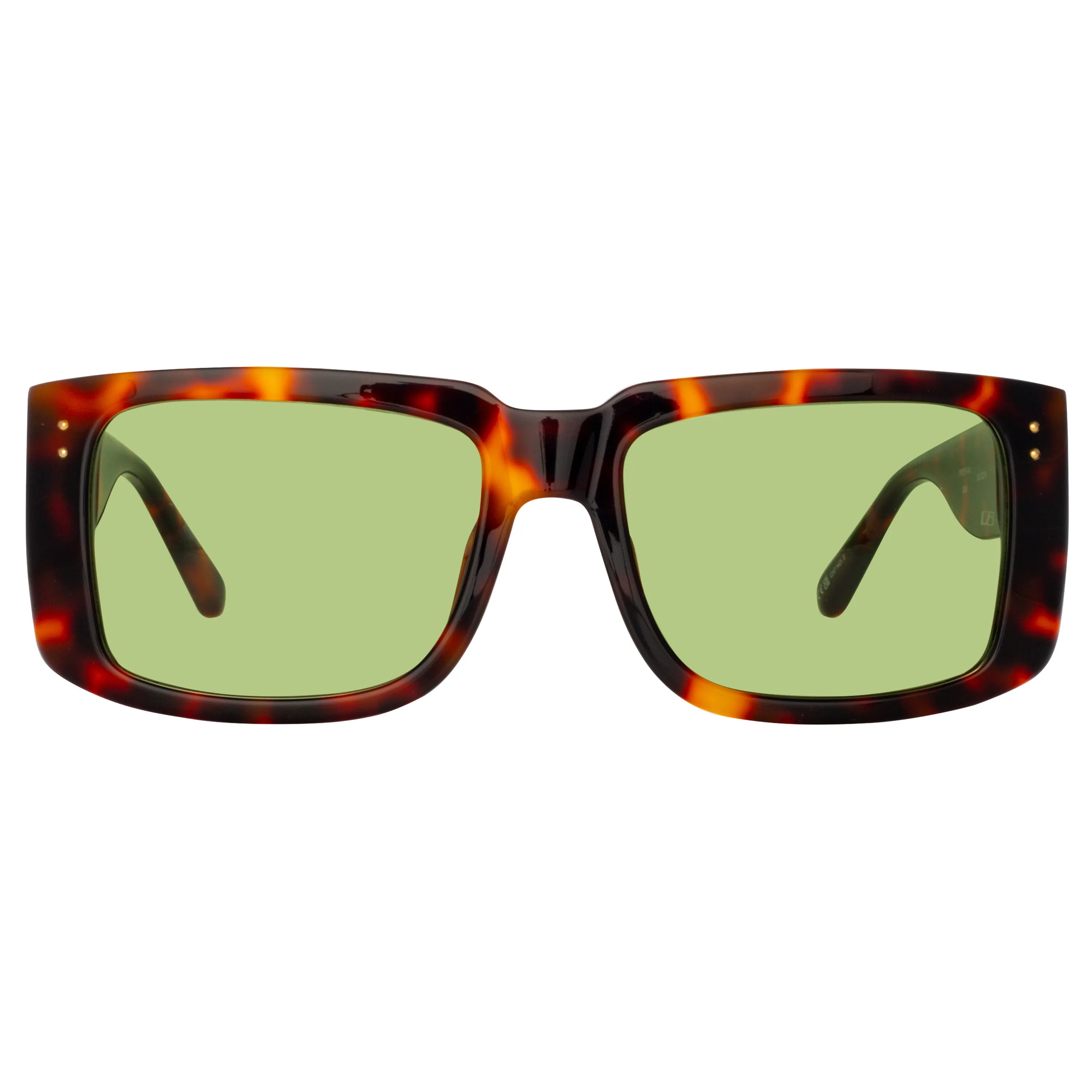 Morrison Rectangular Sunglasses in Tortoiseshell and Green sold by Linda Farrow product image thumbnail 2