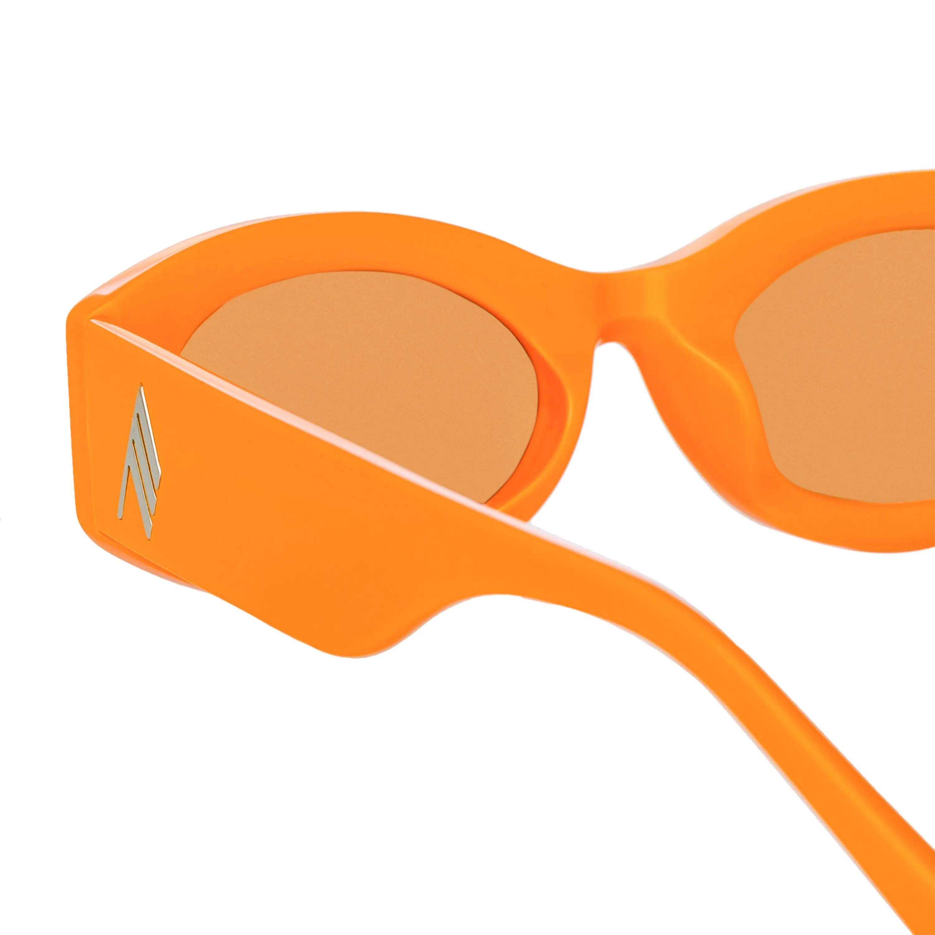 The Attico Berta Oval Sunglasses in Orange sold by Linda Farrow product image thumbnail 4
