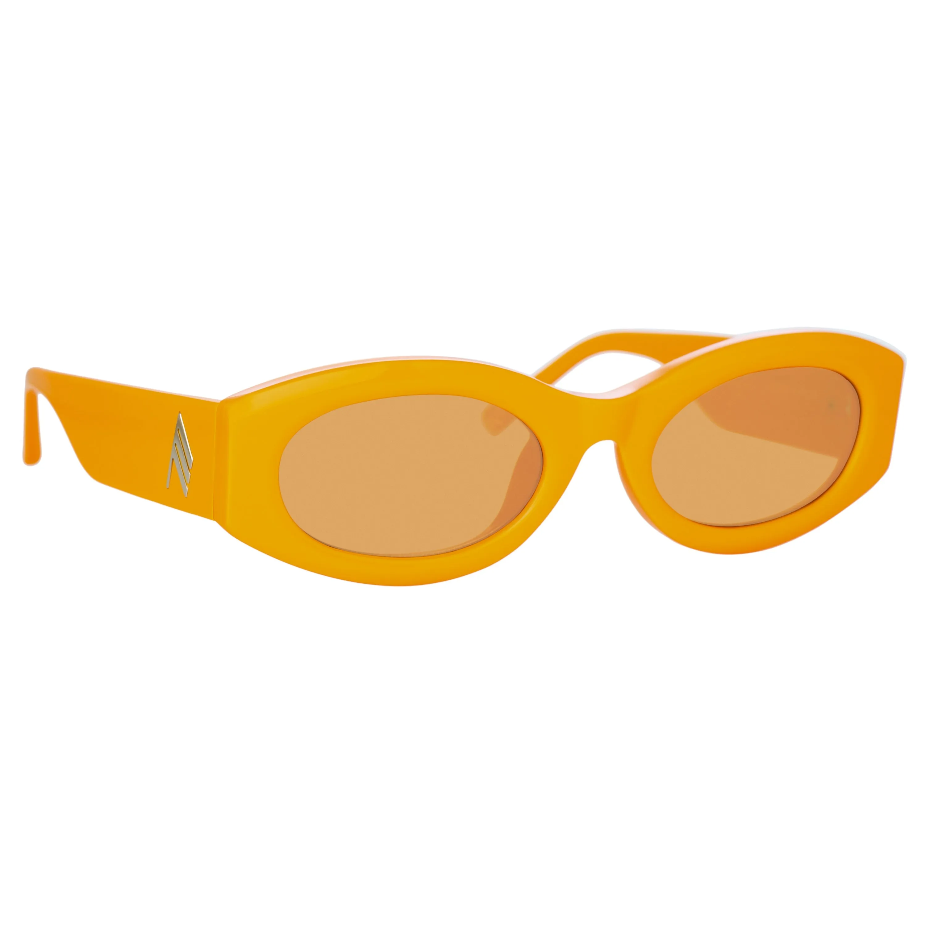 The Attico Berta Oval Sunglasses in Orange sold by Linda Farrow
