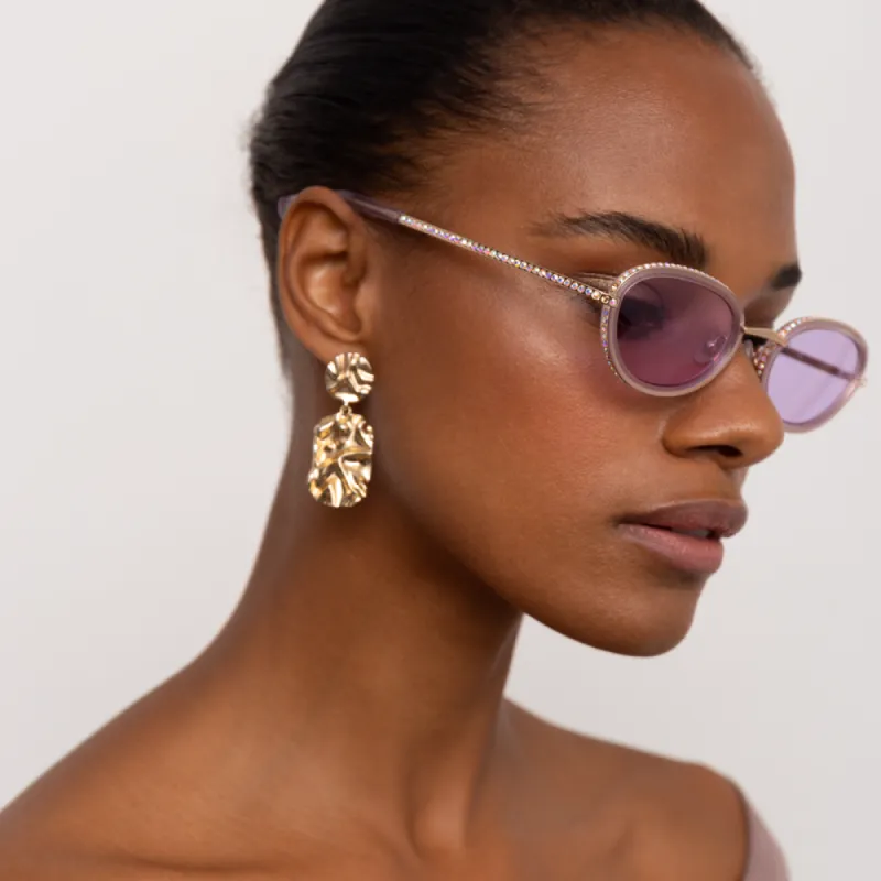 Area 1 Oval Sunglasses in Light Gold Tone sold by Linda Farrow