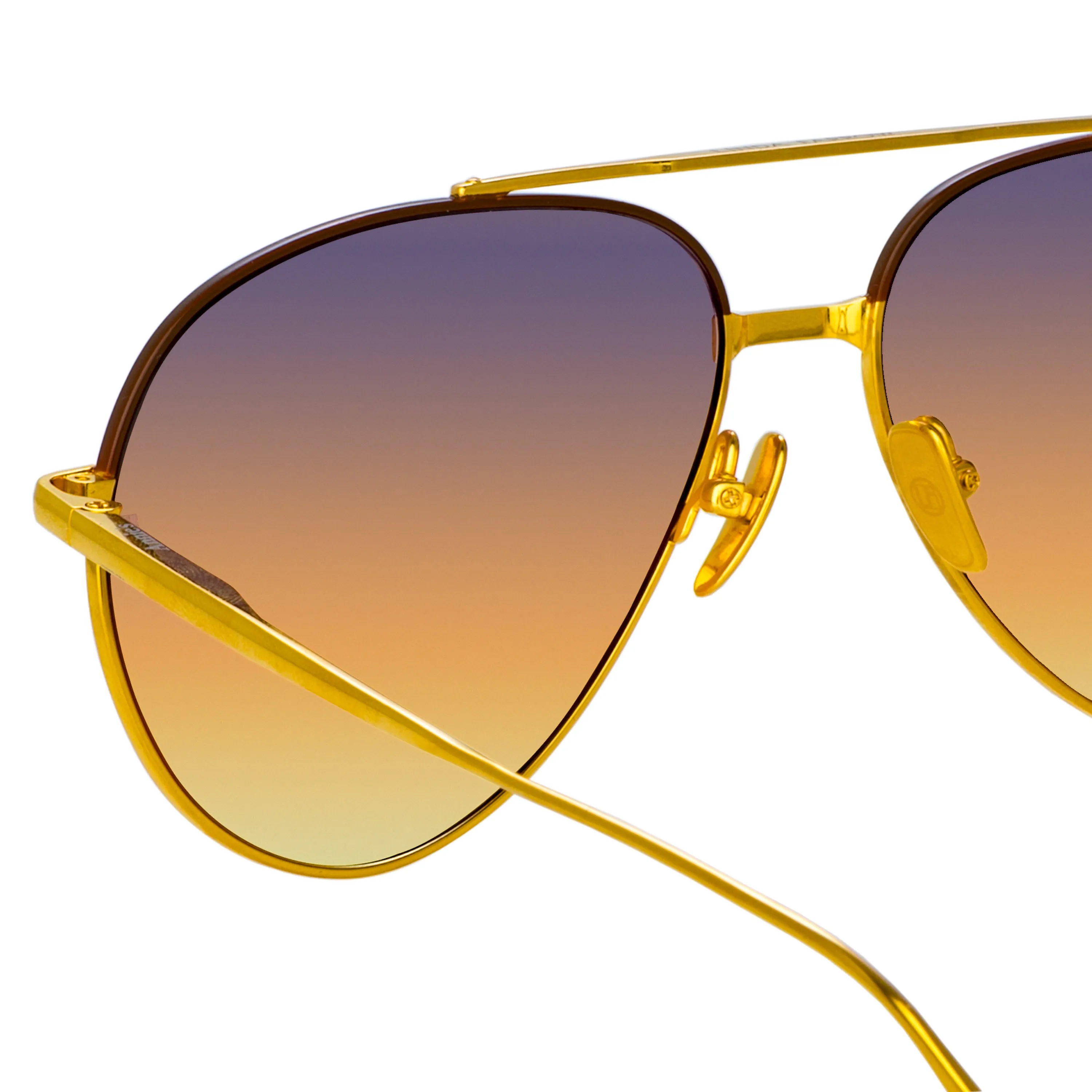 Marcelo Aviator Sunglasses in Yellow Gold sold by Linda Farrow product image thumbnail 5