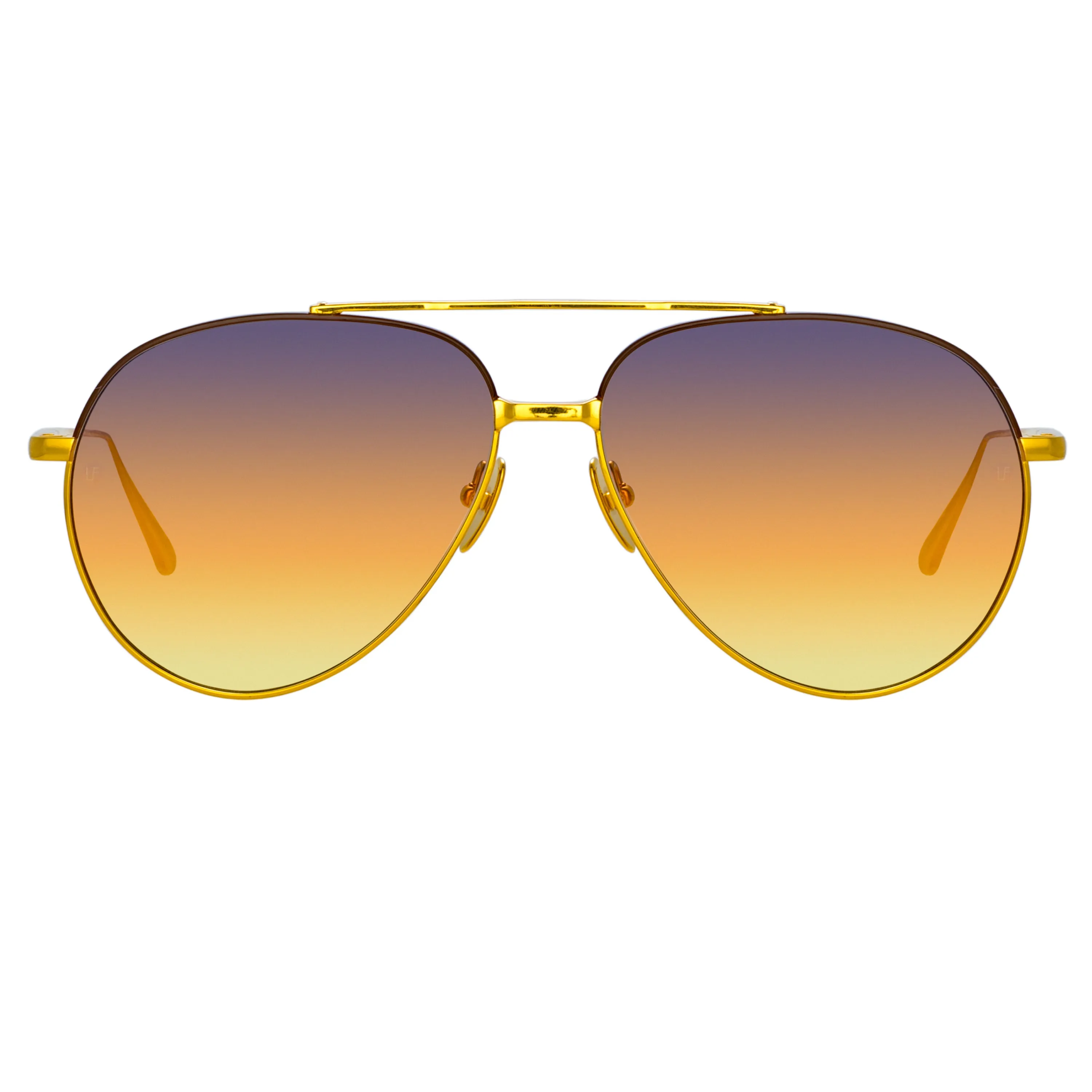 Marcelo Aviator Sunglasses in Yellow Gold sold by Linda Farrow product image thumbnail 2
