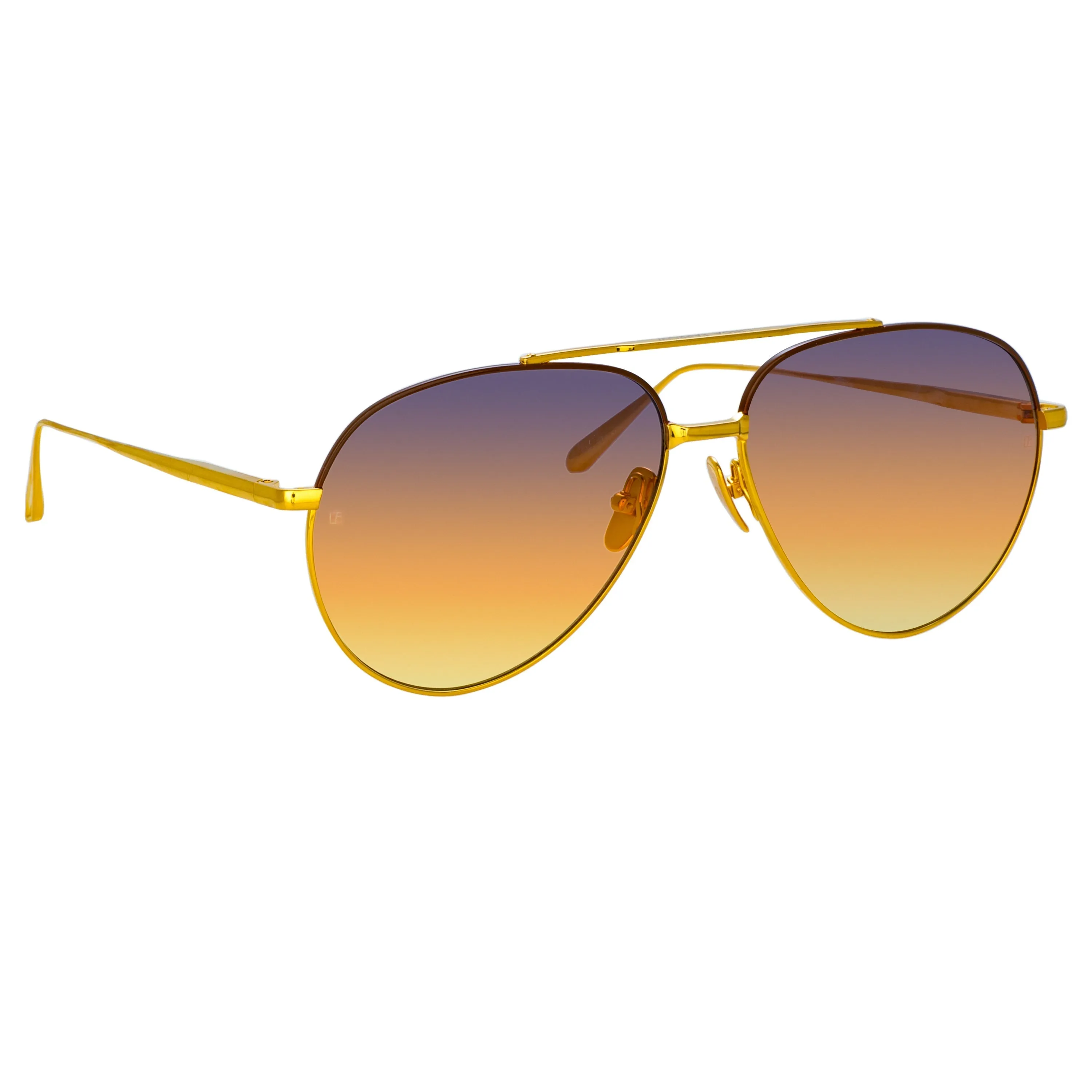Marcelo Aviator Sunglasses in Yellow Gold sold by Linda Farrow product image thumbnail 3