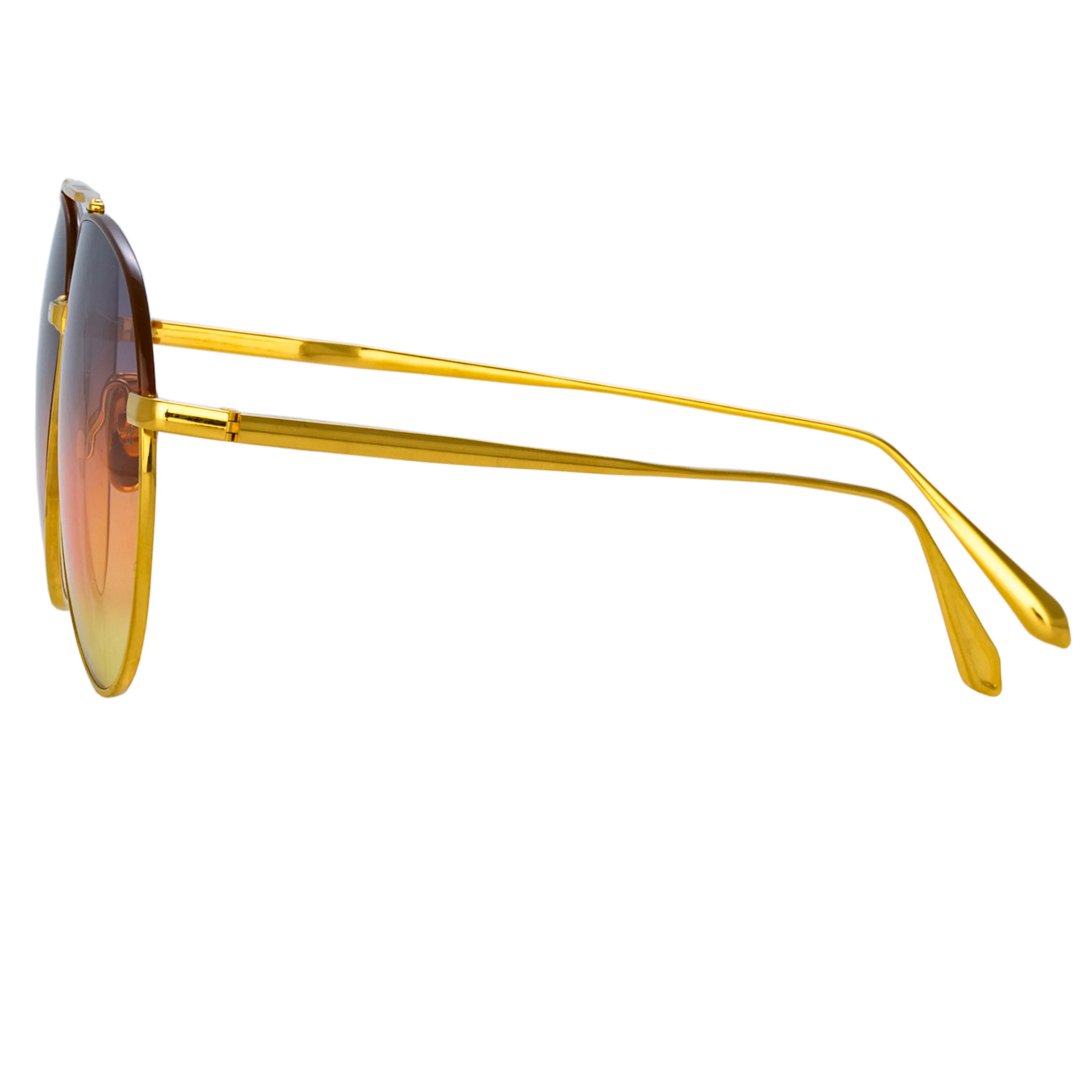 Marcelo Aviator Sunglasses in Yellow Gold sold by Linda Farrow product image thumbnail 4