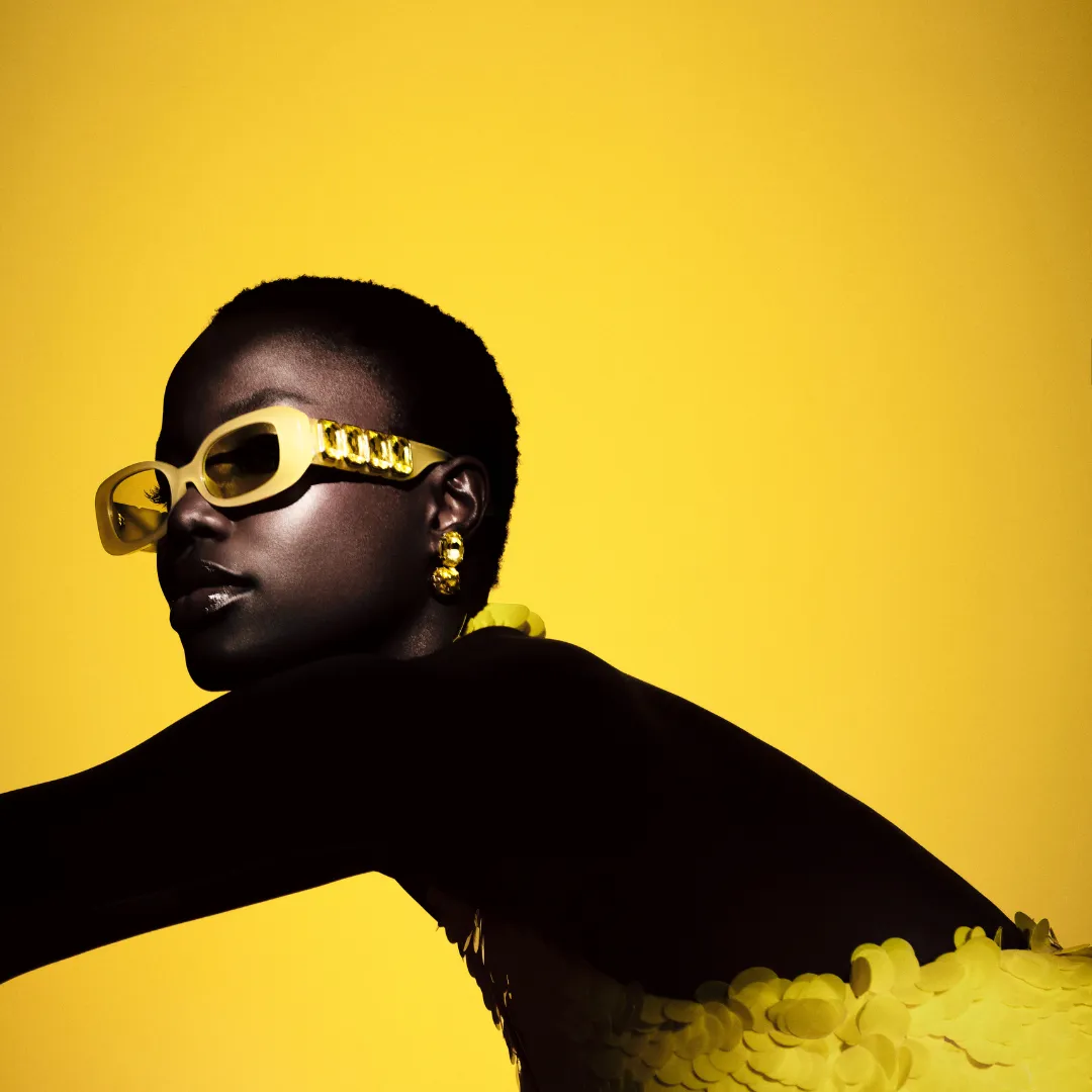 LF x Nima Benati | The Lola in Yellow with gems sold by Linda Farrow