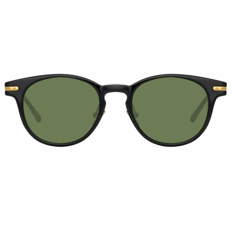 Bay D-Frame Sunglasses in Black sold by Linda Farrow