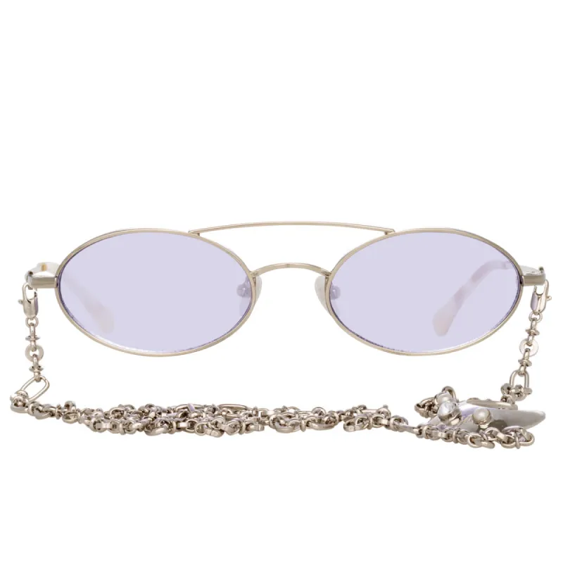 Alessandra Rich 2 C1 Oval Sunglasses sold by Linda Farrow