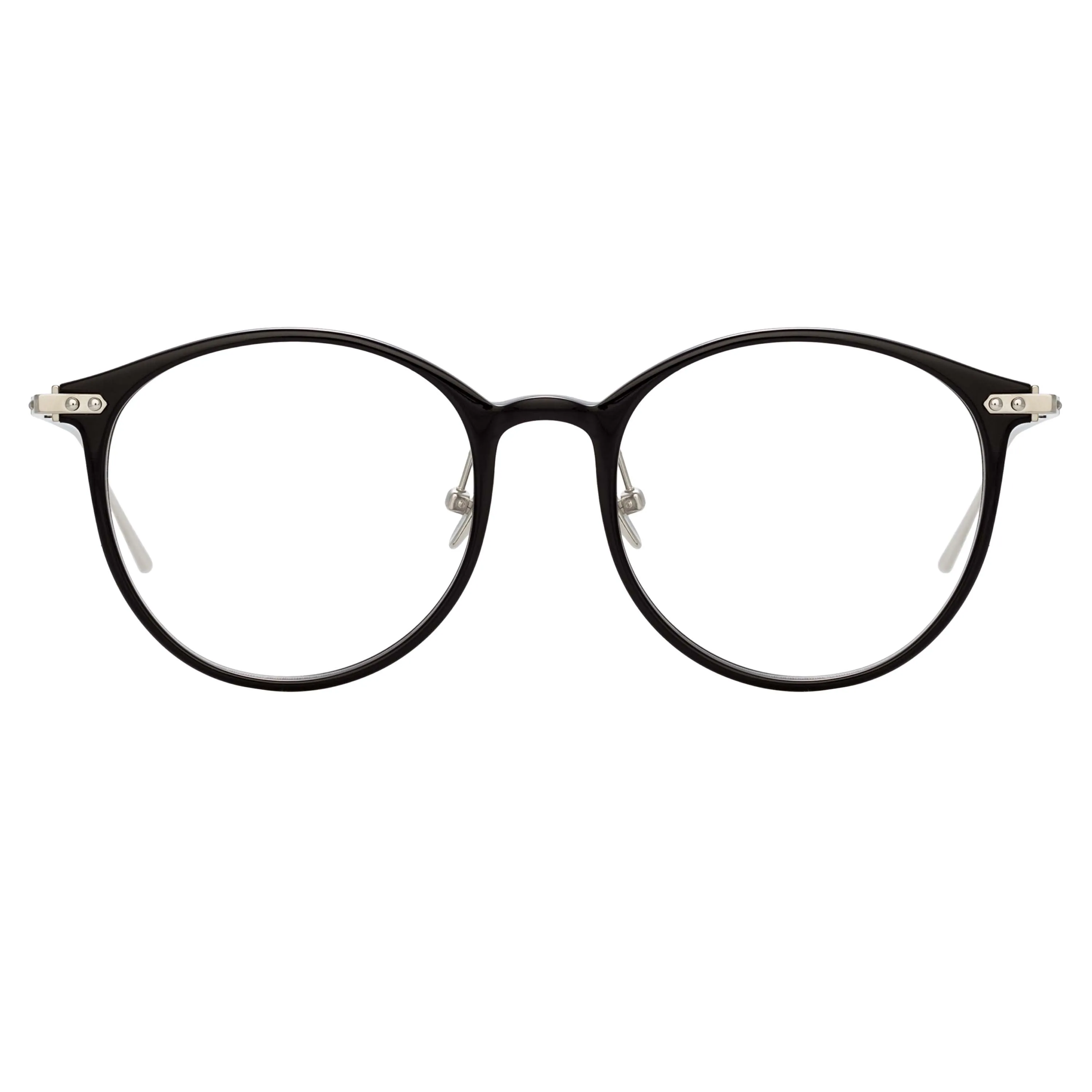 Gray Oval Optical Frame in Black (Asian Fit) sold by Linda Farrow product image thumbnail 2