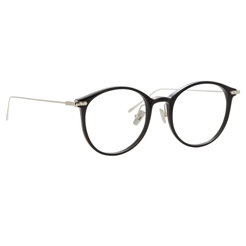 Gray Oval Optical Frame in Black (Asian Fit) sold by Linda Farrow
