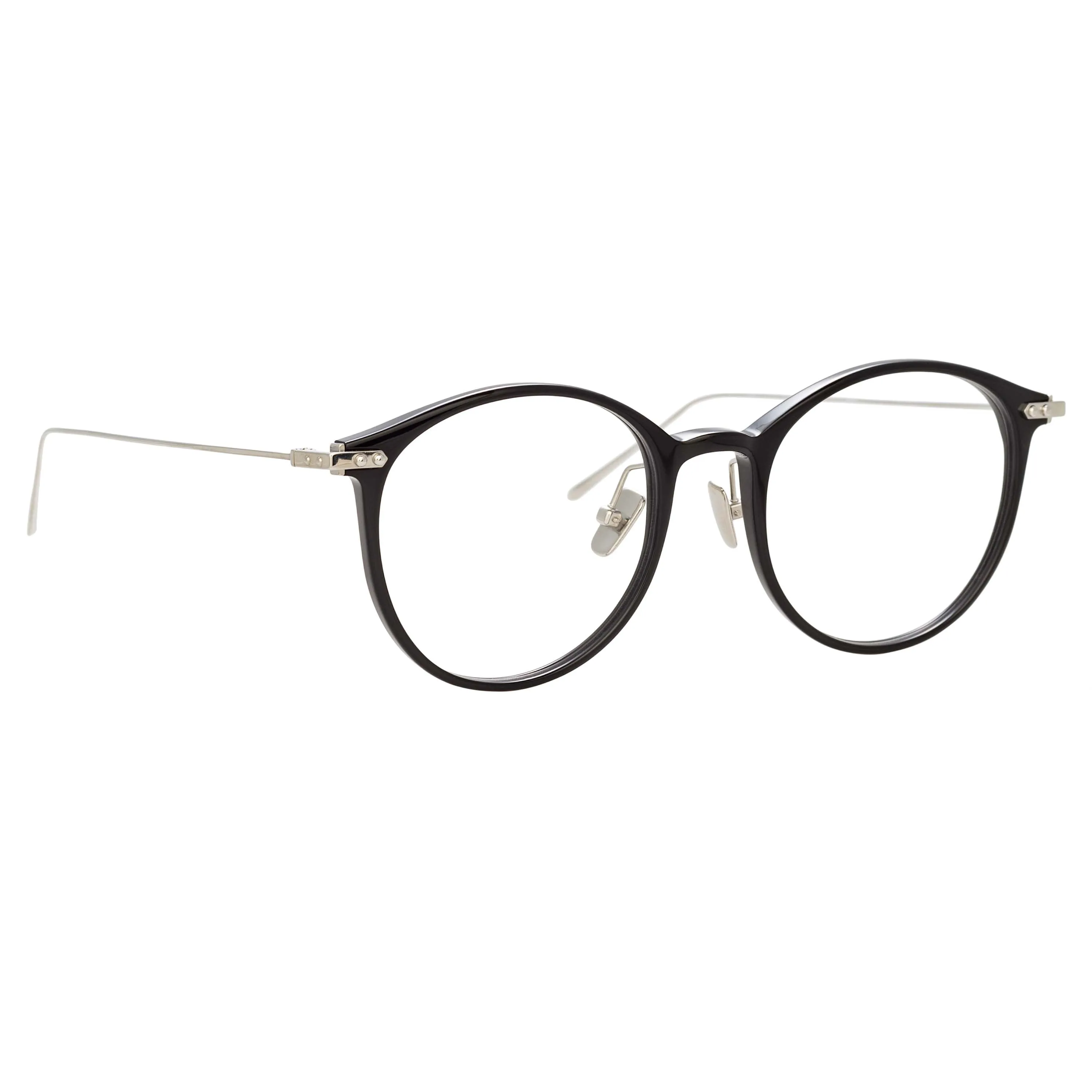 Gray Oval Optical Frame in Black (Asian Fit) sold by Linda Farrow