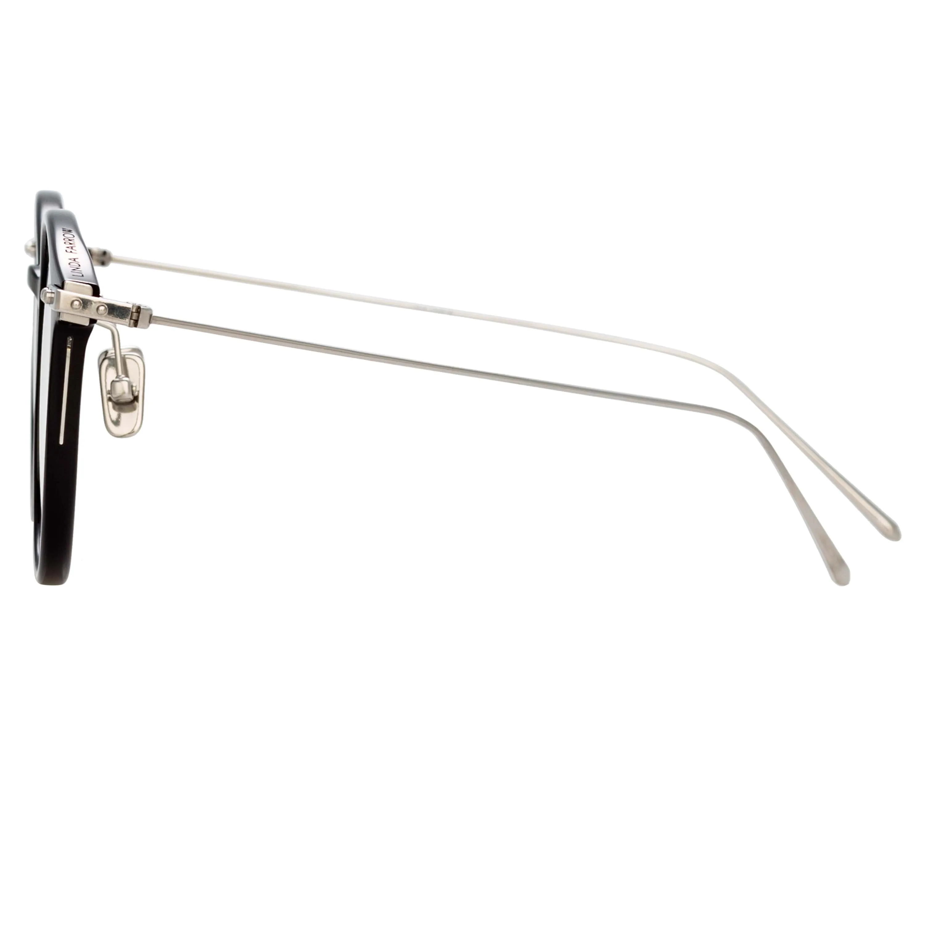 Gray Oval Optical Frame in Black (Asian Fit) sold by Linda Farrow product image thumbnail 3