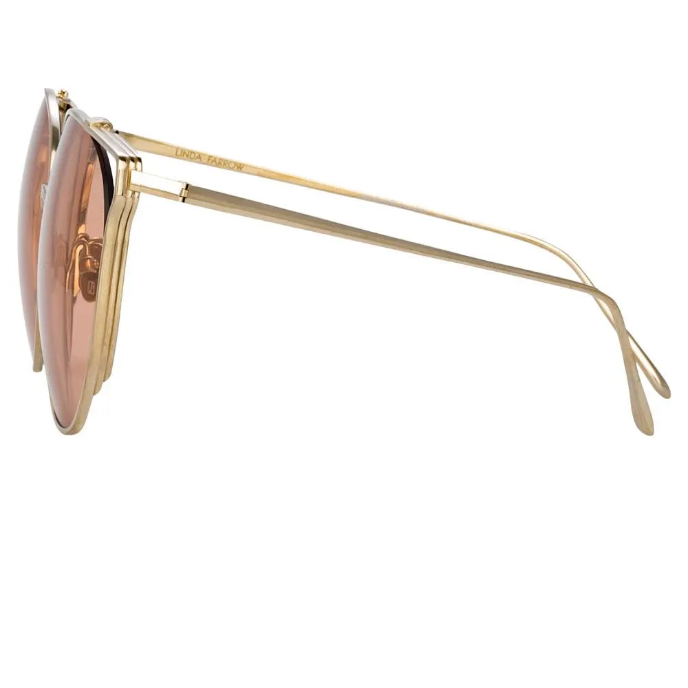 Joanna Oversized Sunglasses in Light Gold sold by Linda Farrow product image thumbnail 4