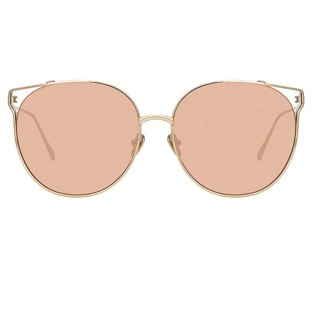 Joanna Oversized Sunglasses in Light Gold sold by Linda Farrow
