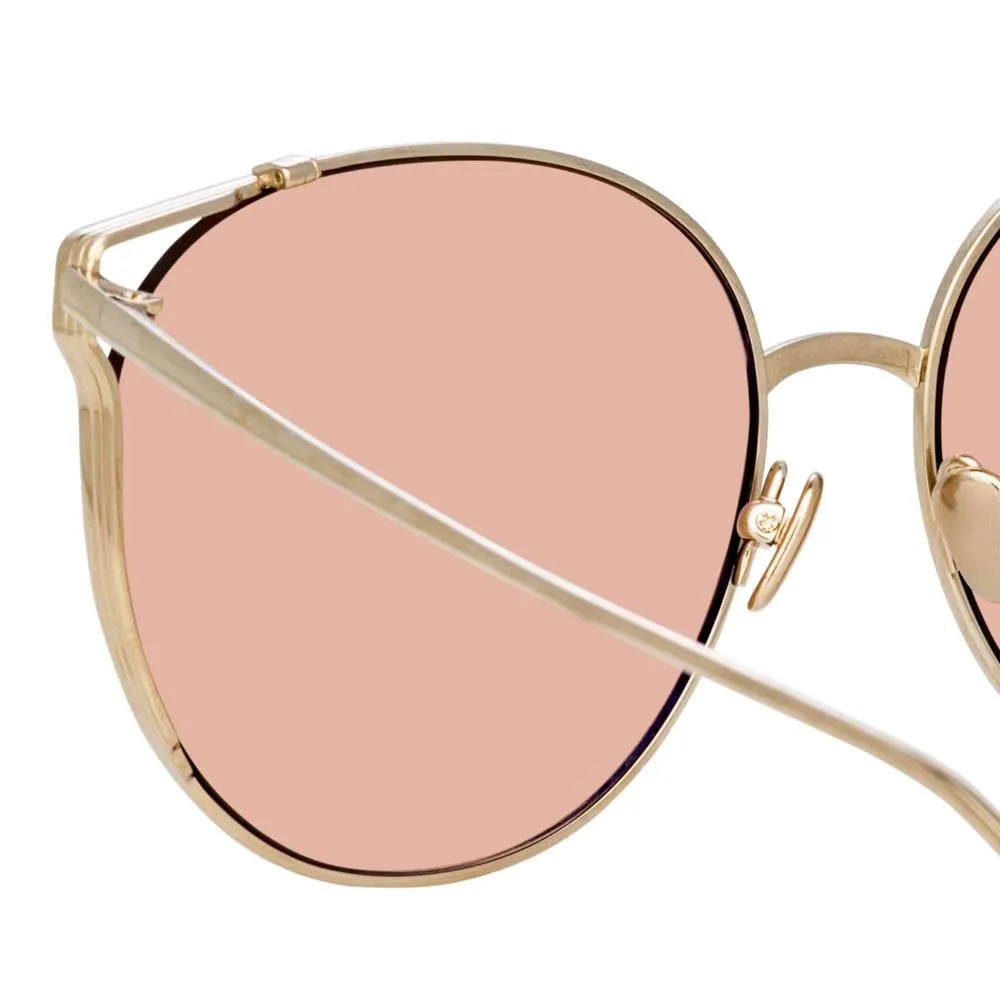 Joanna Oversized Sunglasses in Light Gold sold by Linda Farrow product image thumbnail 5