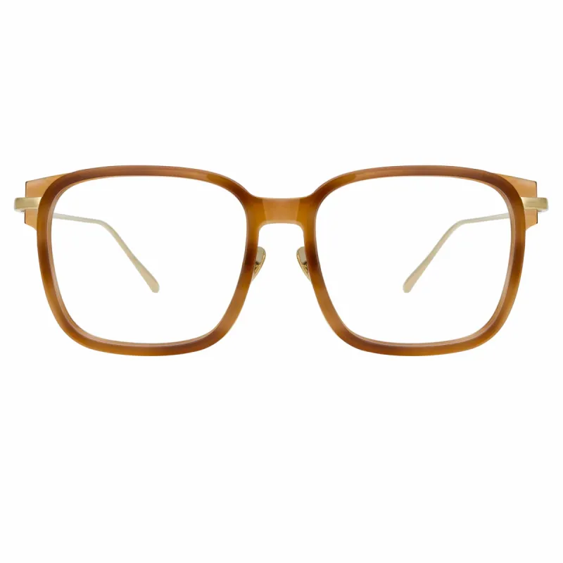 Franklin Optical Rectangular Frame in Horn sold by Linda Farrow