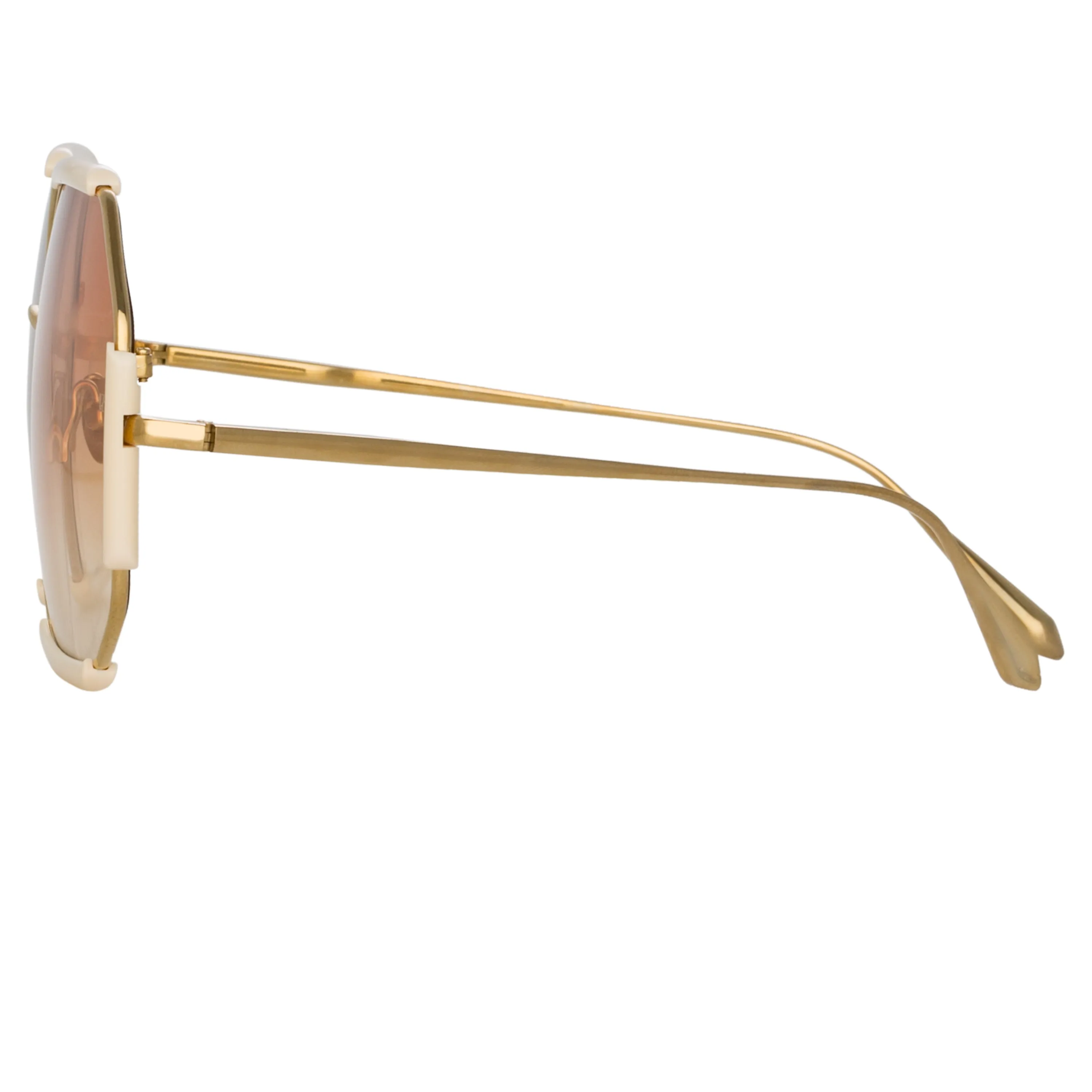 Margot Hexagon Sunglasses in Cream sold by Linda Farrow product image thumbnail 3