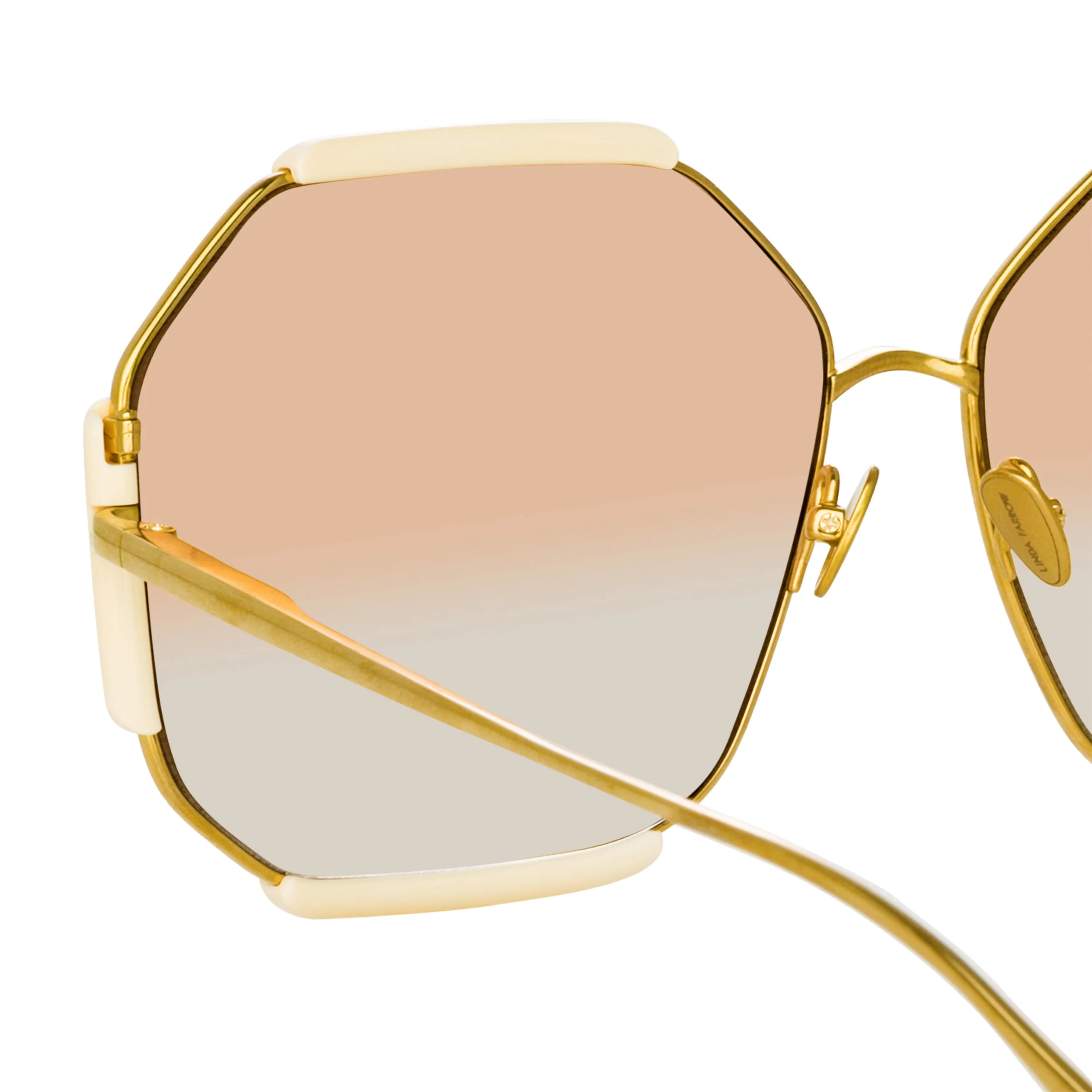 Margot Hexagon Sunglasses in Cream sold by Linda Farrow product image thumbnail 4