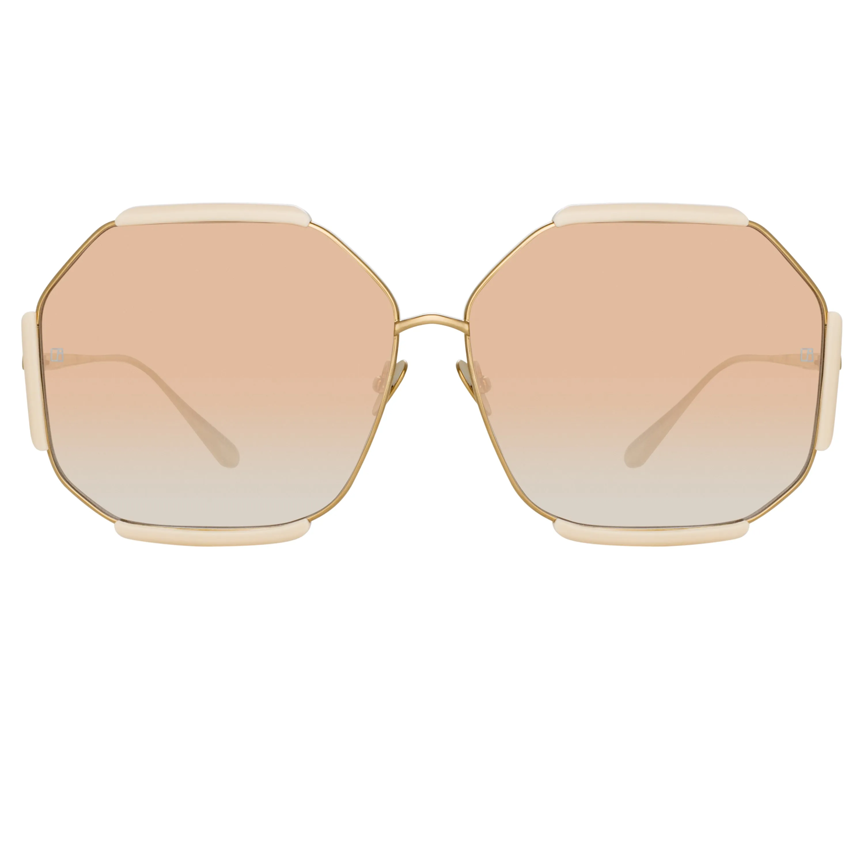 Margot Hexagon Sunglasses in Cream sold by Linda Farrow product image thumbnail 2
