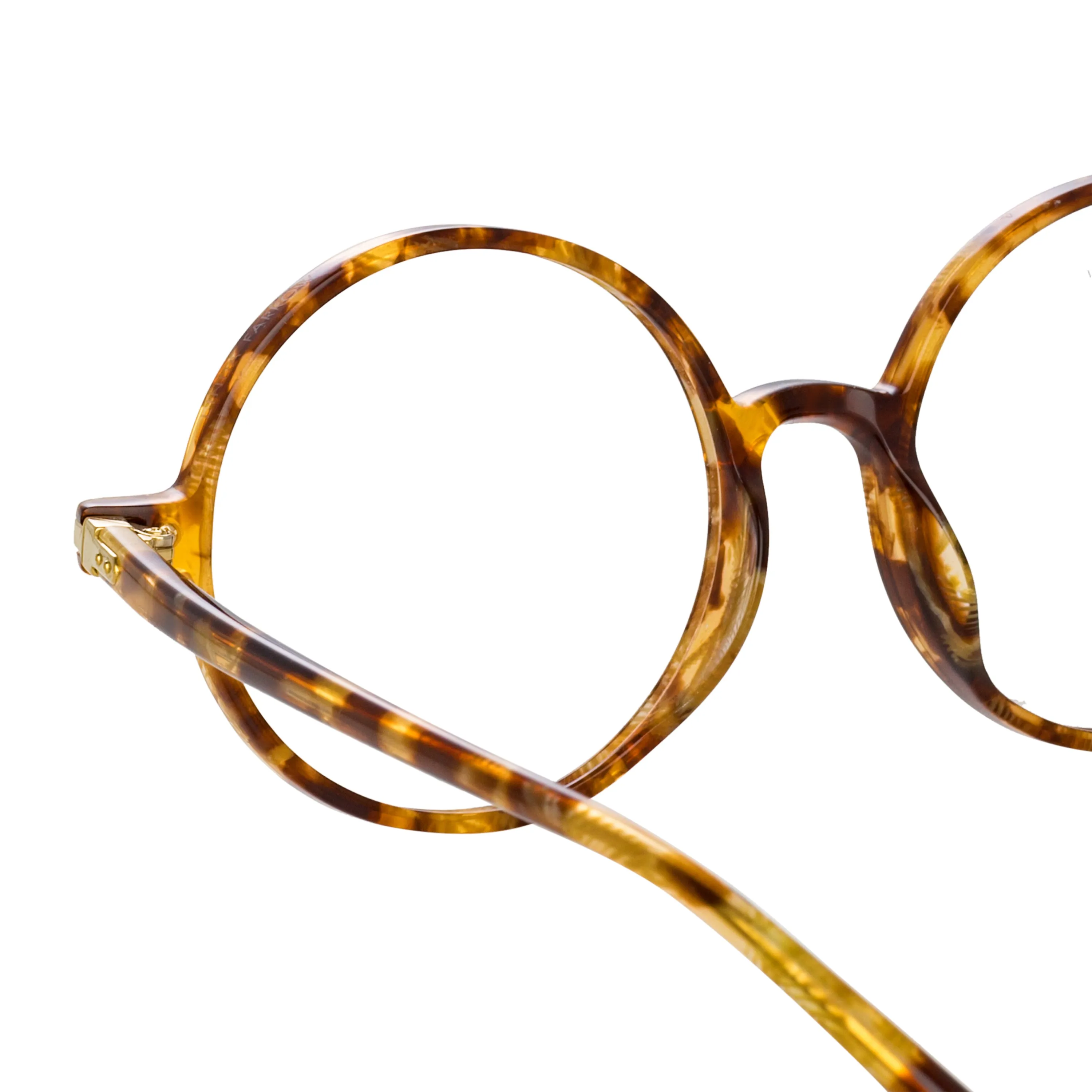 Spire Round Optical Frame in Tobacco Tortoiseshell sold by Linda Farrow product image thumbnail 3