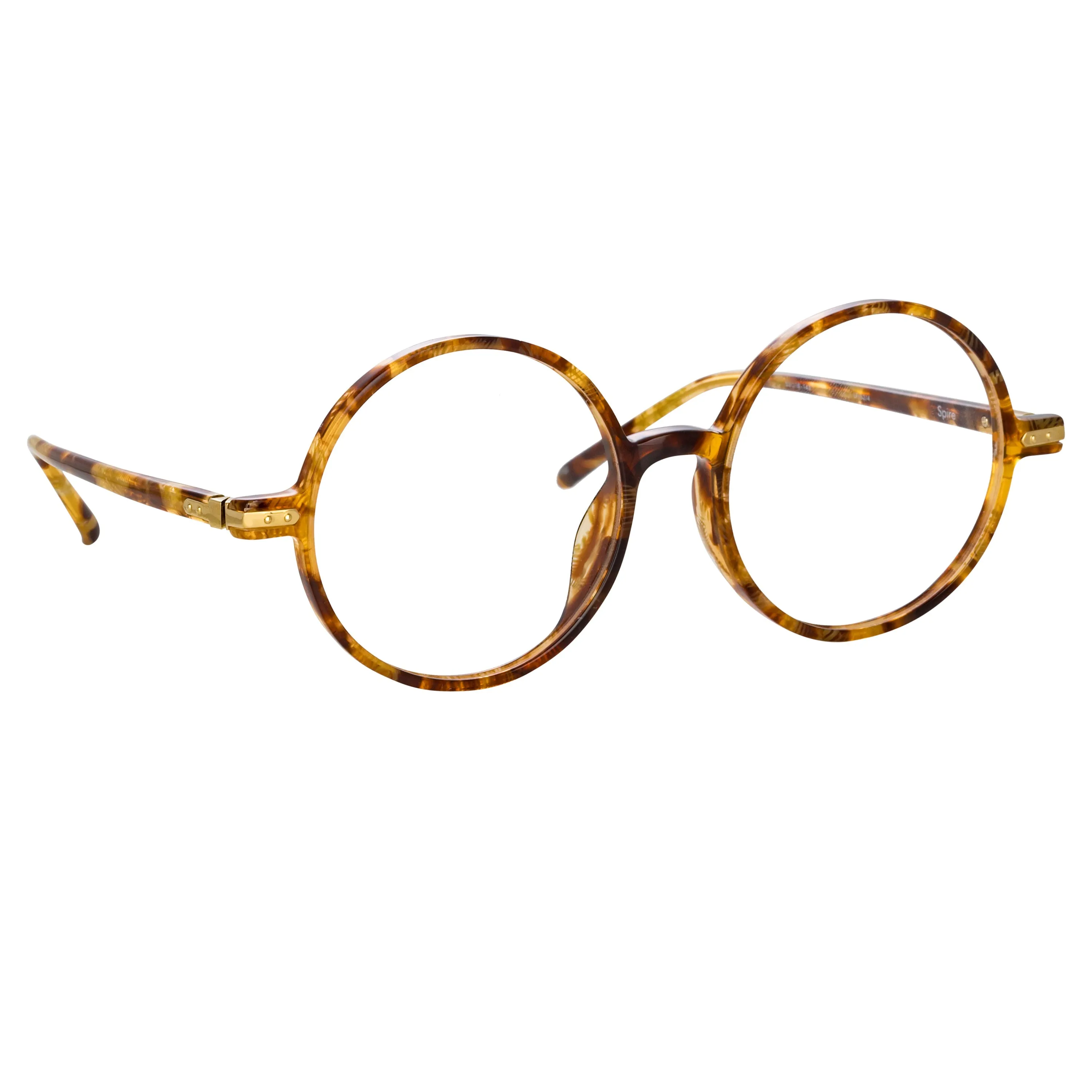Spire Round Optical Frame in Tobacco Tortoiseshell sold by Linda Farrow
