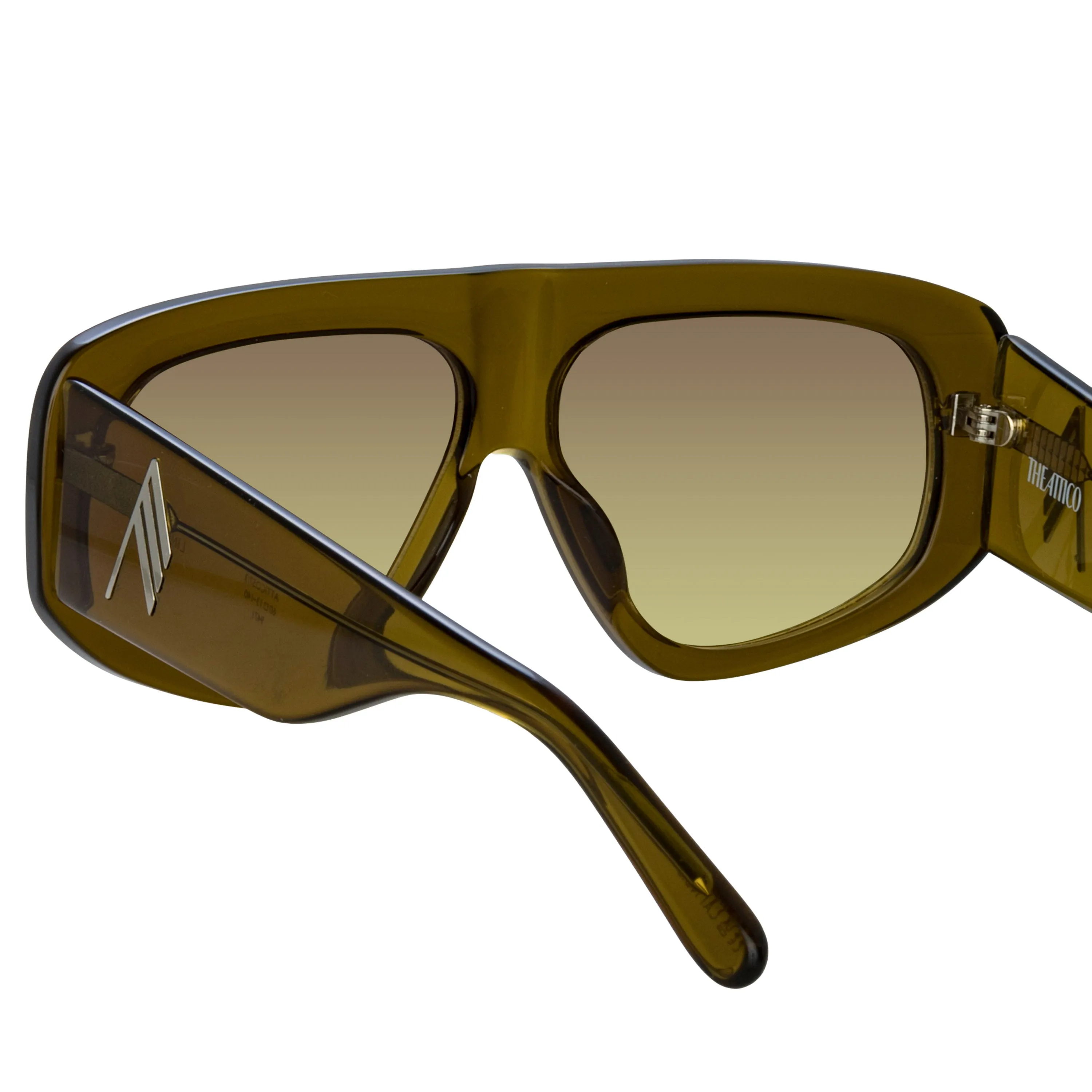 The Attico Milano Oversized Sunglasses in Olive sold by Linda Farrow product image thumbnail 5