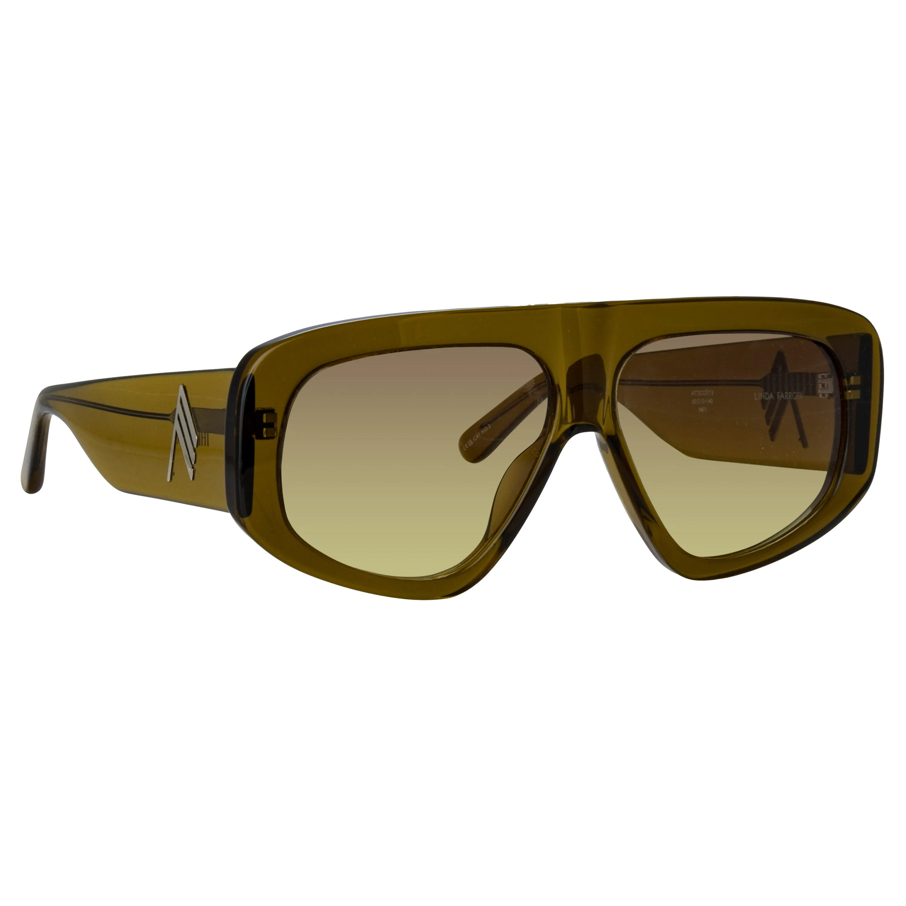 The Attico Milano Oversized Sunglasses in Olive sold by Linda Farrow product image thumbnail 3