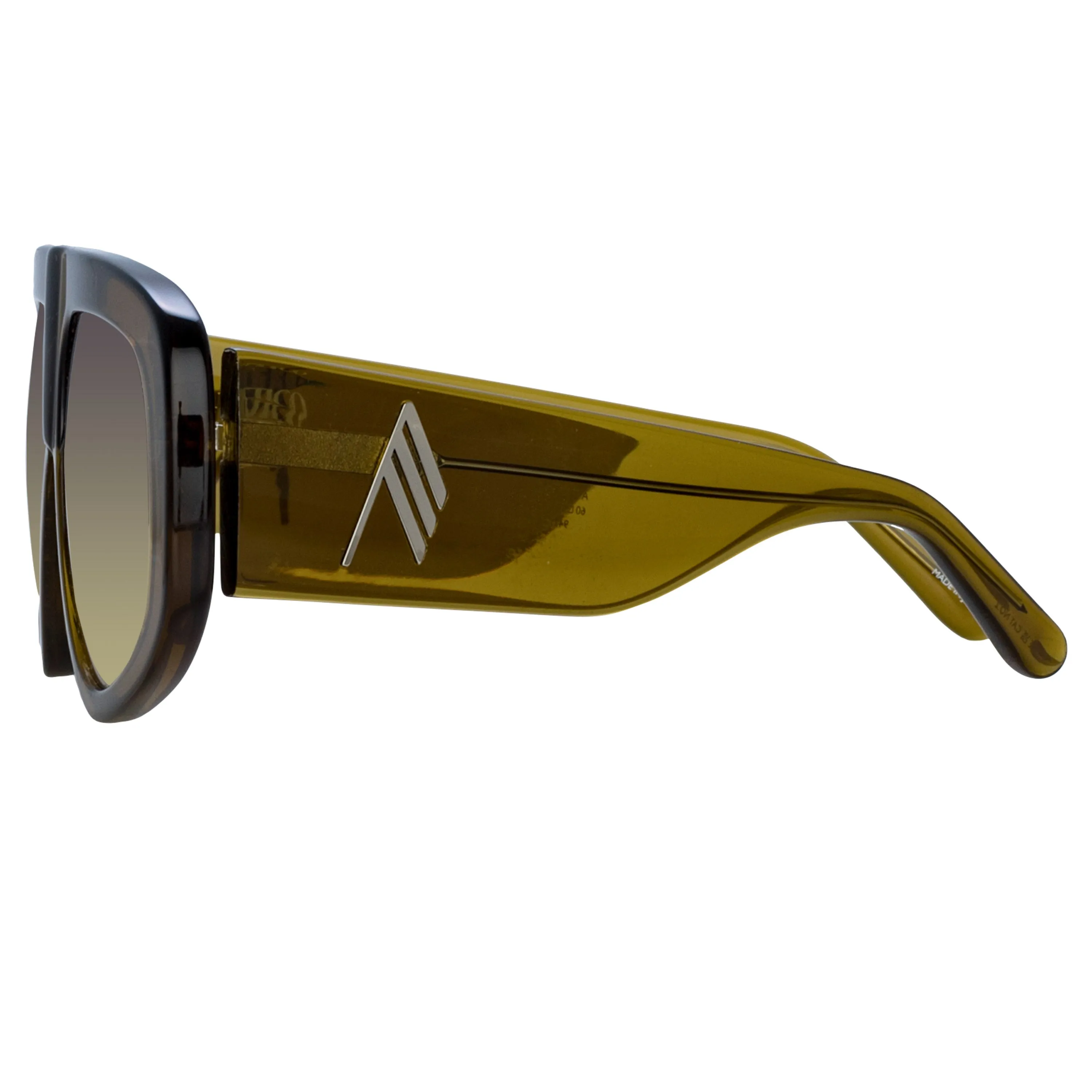 The Attico Milano Oversized Sunglasses in Olive sold by Linda Farrow product image thumbnail 4