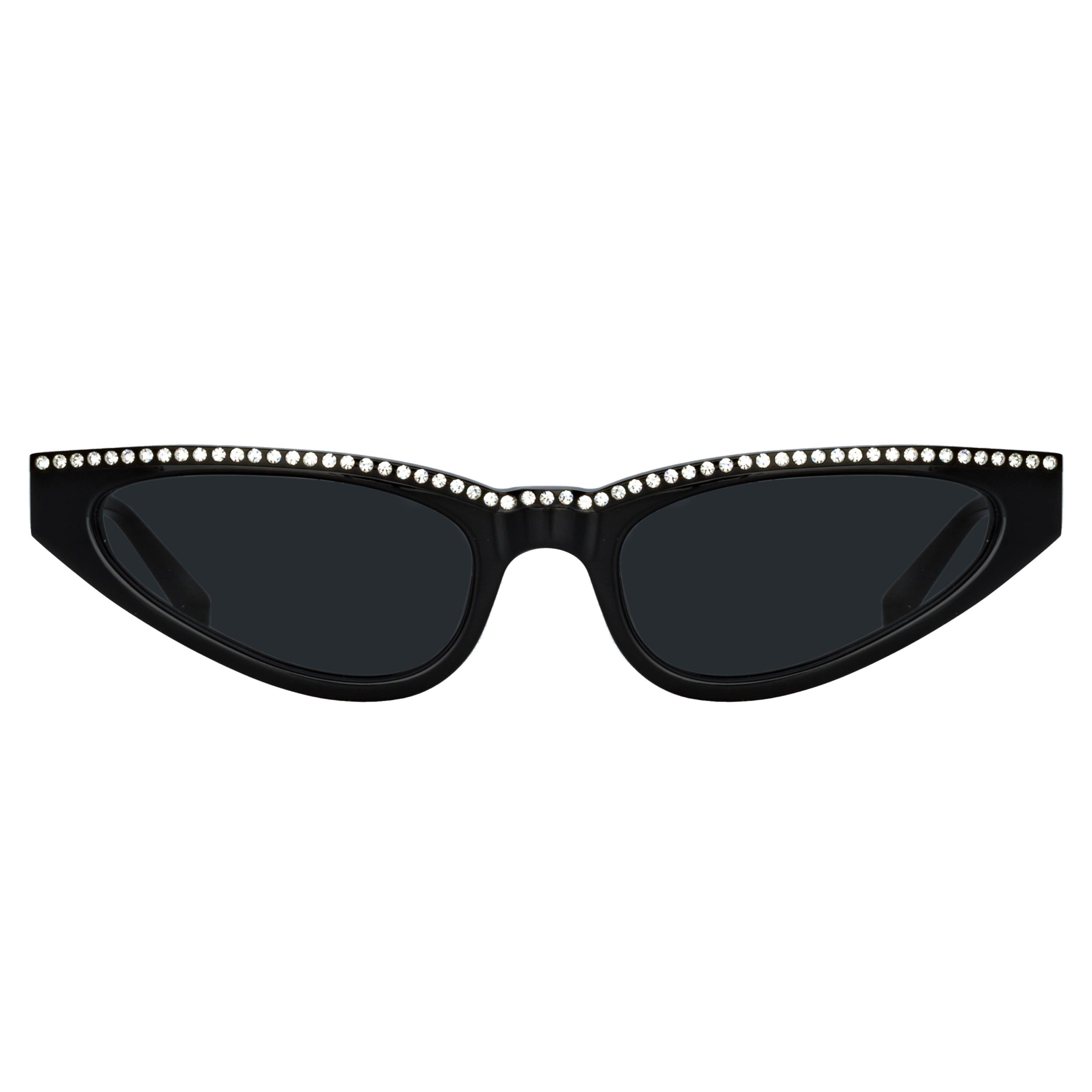 Magda Butrym Cat Eye Sunglasses in Black and Grey sold by Linda Farrow