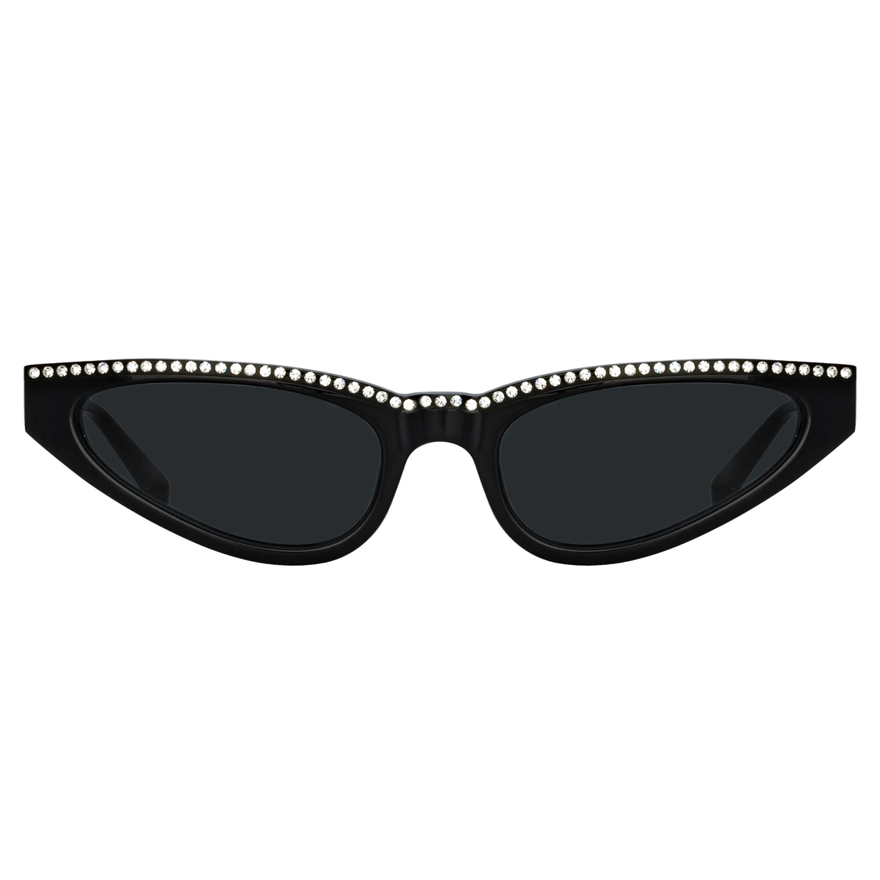 Magda Butrym Slim Cat Eye Sunglasses in Black and Crystals sold by Linda Farrow product image thumbnail 2