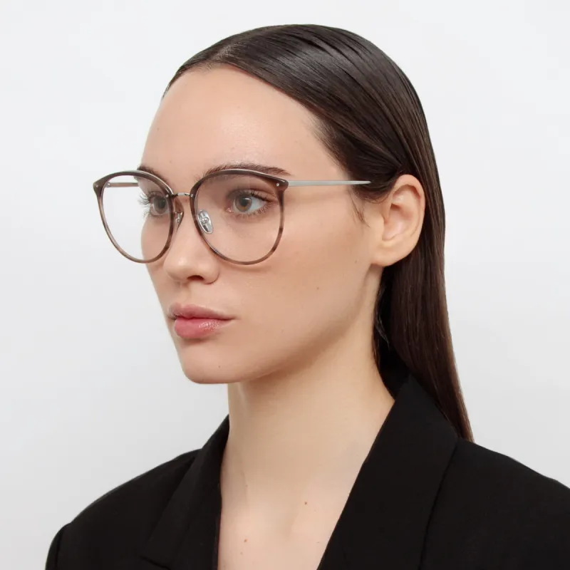 Kings Oversized Optical Frame in Grey Horn sold by Linda Farrow