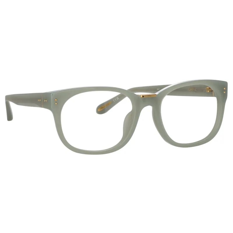 Cedric Rectangular Optical Frames in Steel sold by Linda Farrow