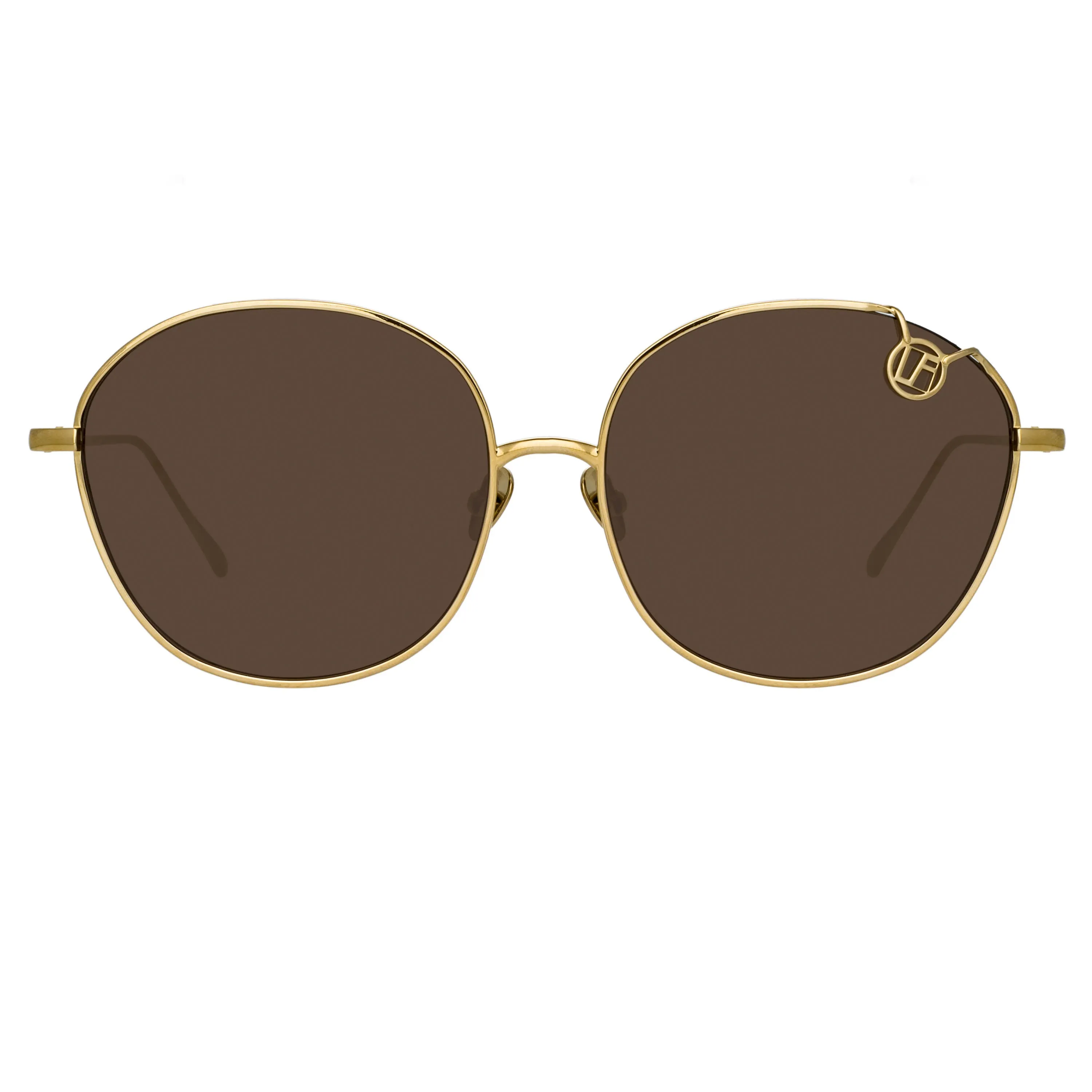 Hannah Cat Eye Sunglasses in Light Gold and Brown sold by Linda Farrow product image thumbnail 2