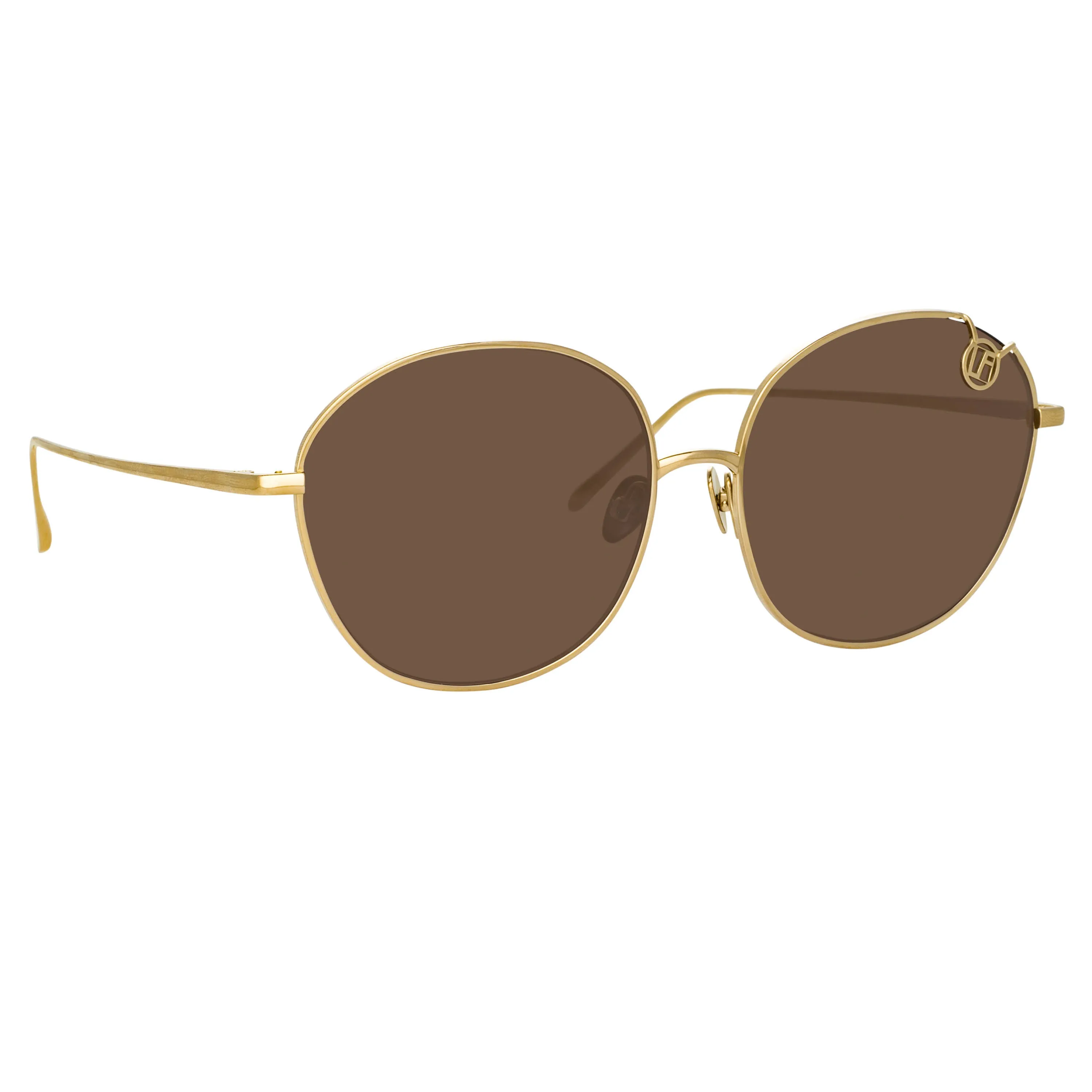 Hannah Cat Eye Sunglasses in Light Gold and Brown sold by Linda Farrow product image thumbnail 3