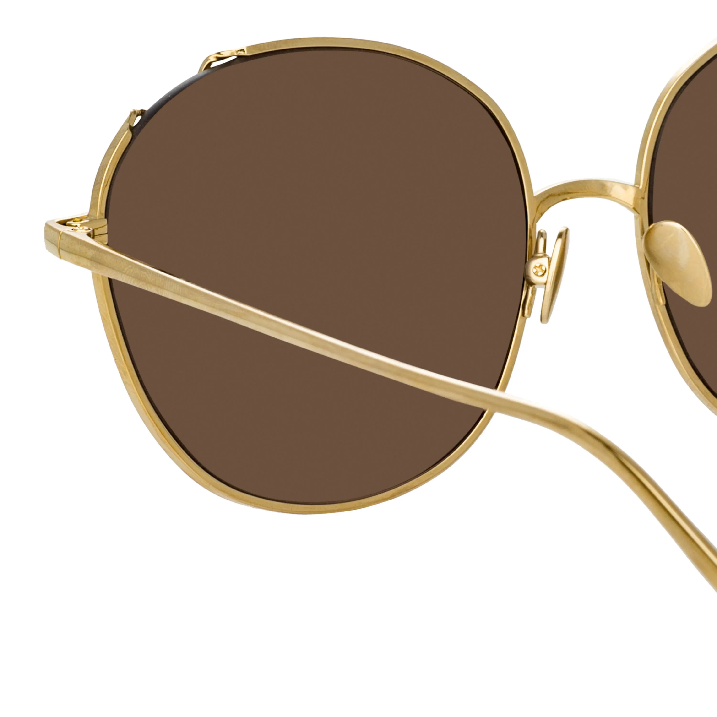 Hannah Cat Eye Sunglasses in Light Gold and Brown sold by Linda Farrow product image thumbnail 5
