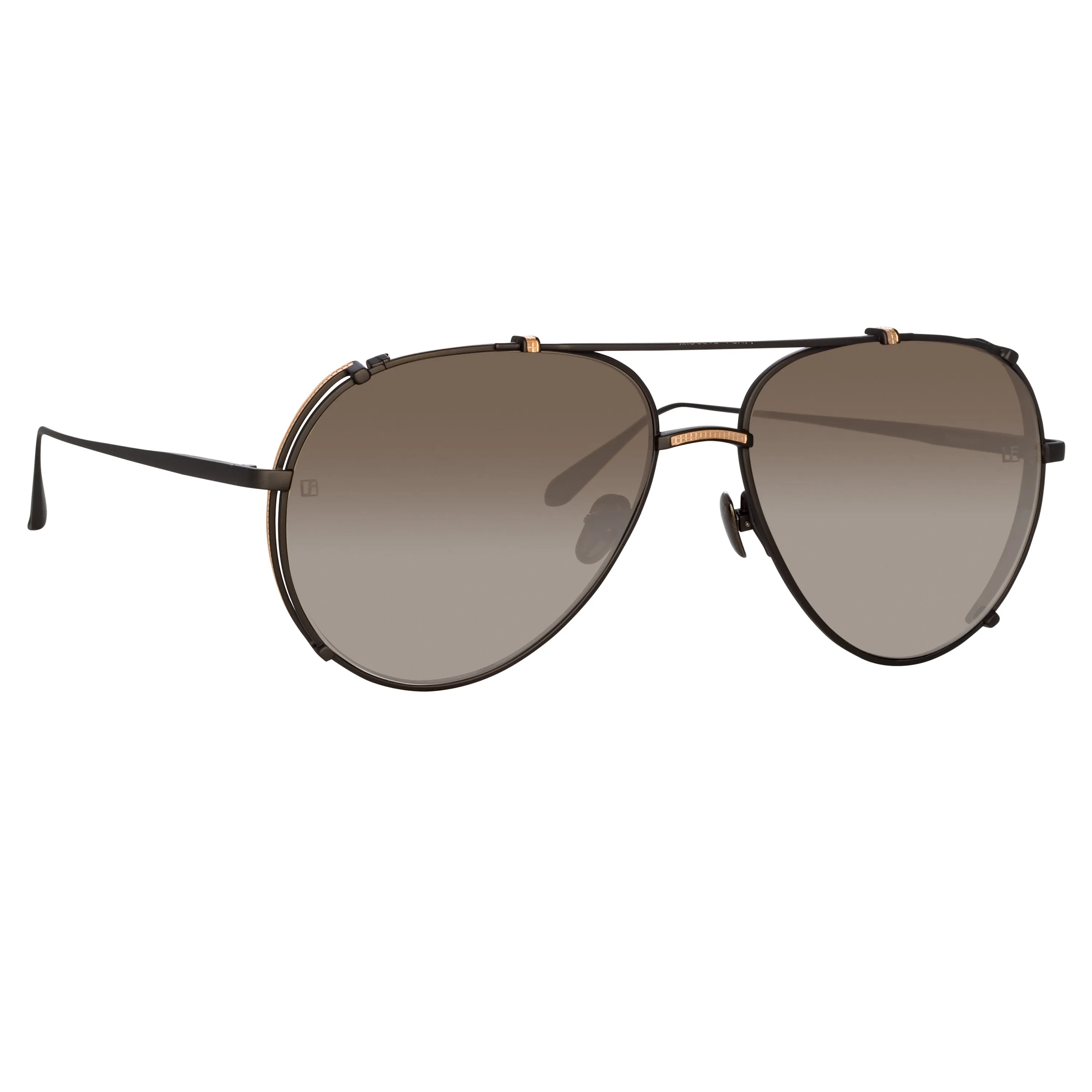 Newman Aviator Sunglasses in Black sold by Linda Farrow