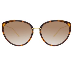 Angelica Cat Eye Sunglasses in Tortoiseshell sold by Linda Farrow