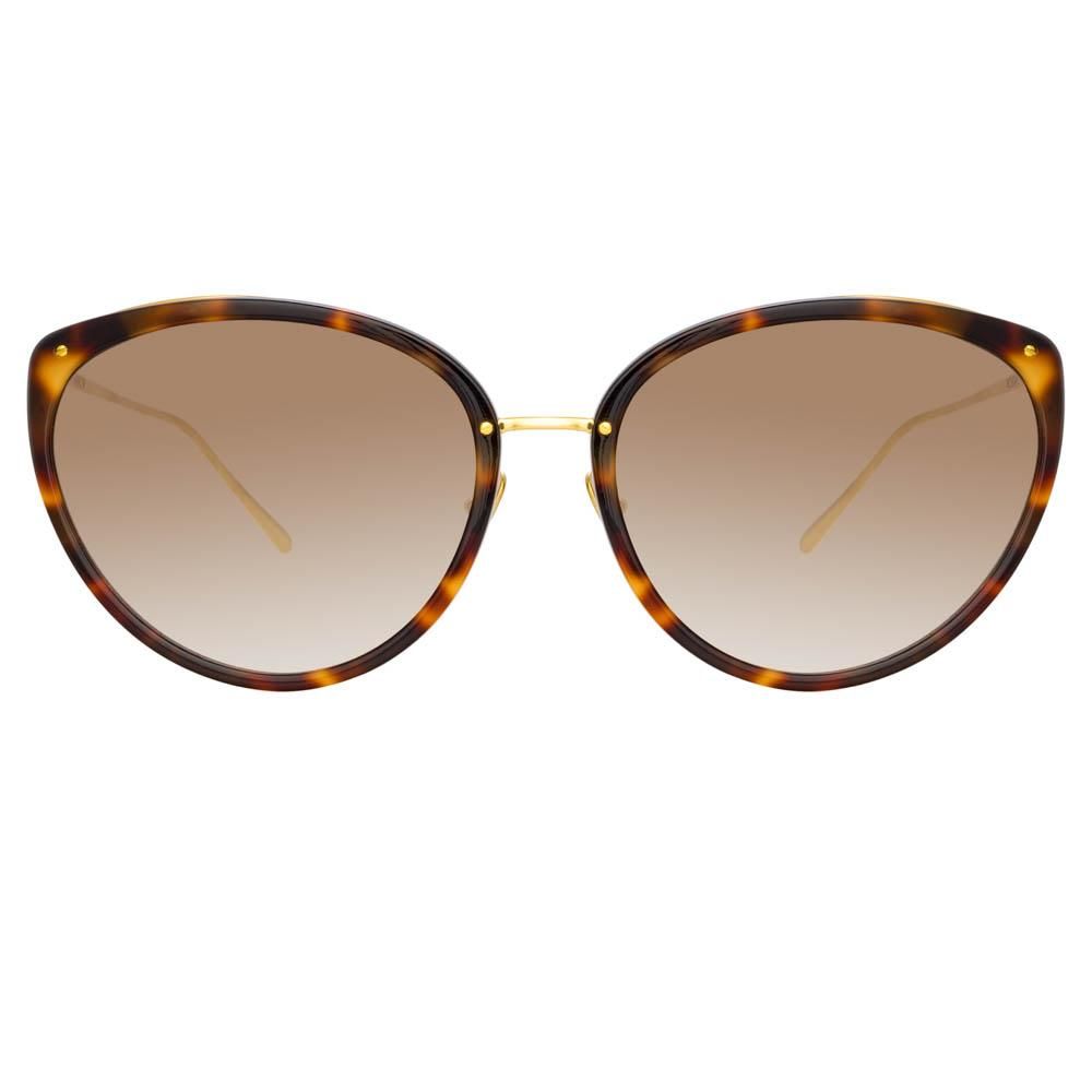Angelica Cat Eye Sunglasses in Tortoiseshell sold by Linda Farrow