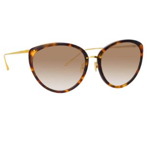 Angelica Cat Eye Sunglasses in Tortoiseshell sold by Linda Farrow