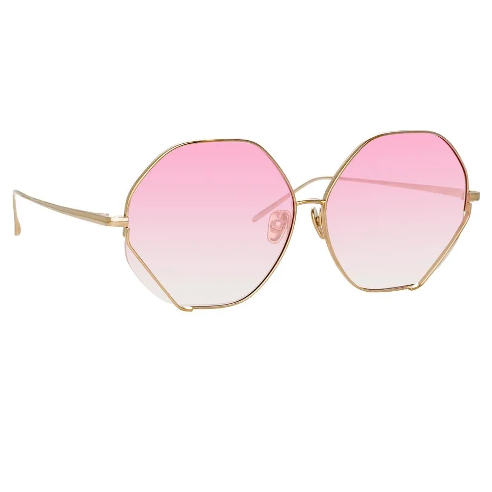 Fawcet Hexagon Sunglasses in Light Gold sold by Linda Farrow product image thumbnail 2